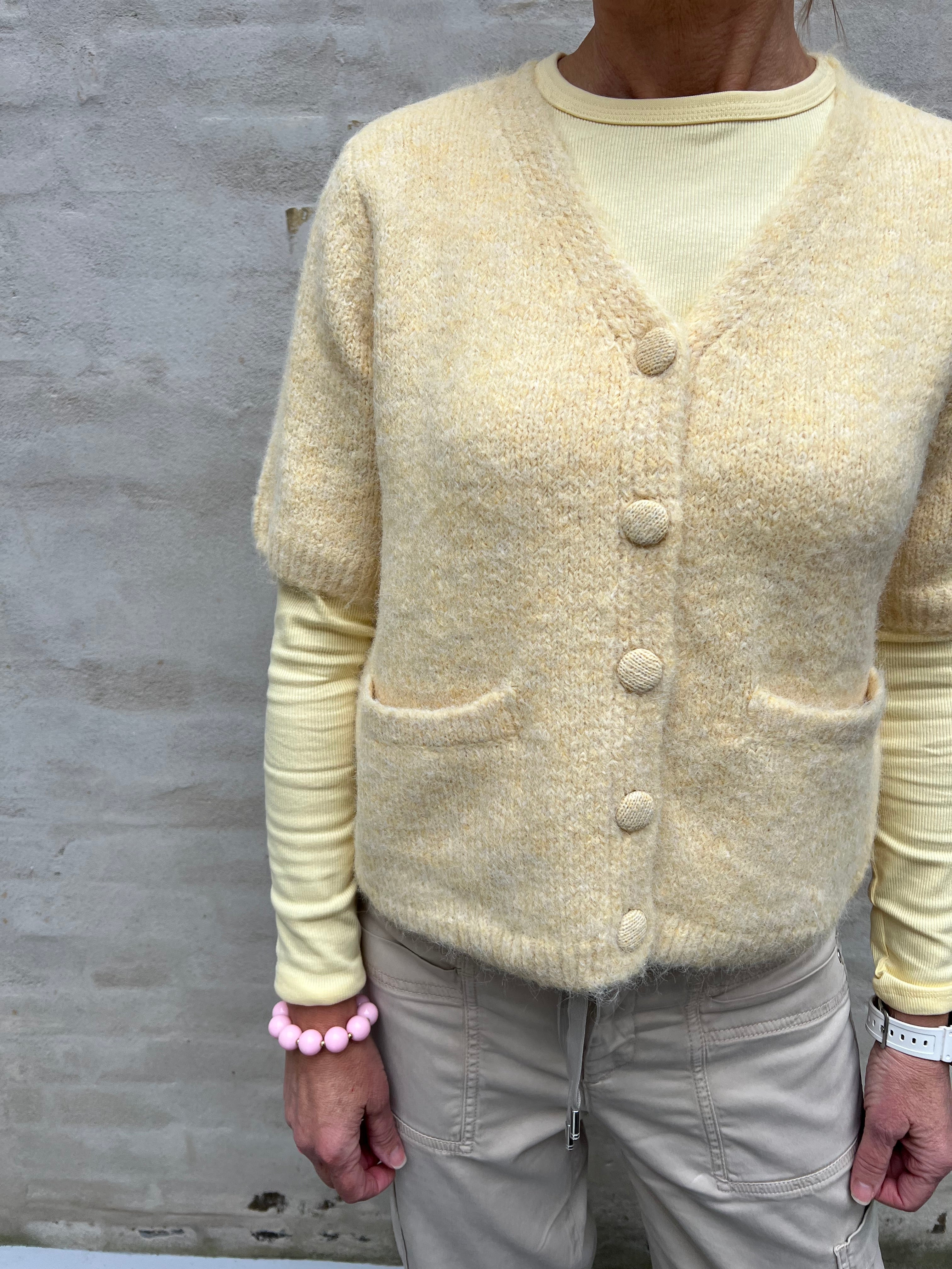 SAGGIA SS V-HALS Stickad cardigan - Sunlight Melange