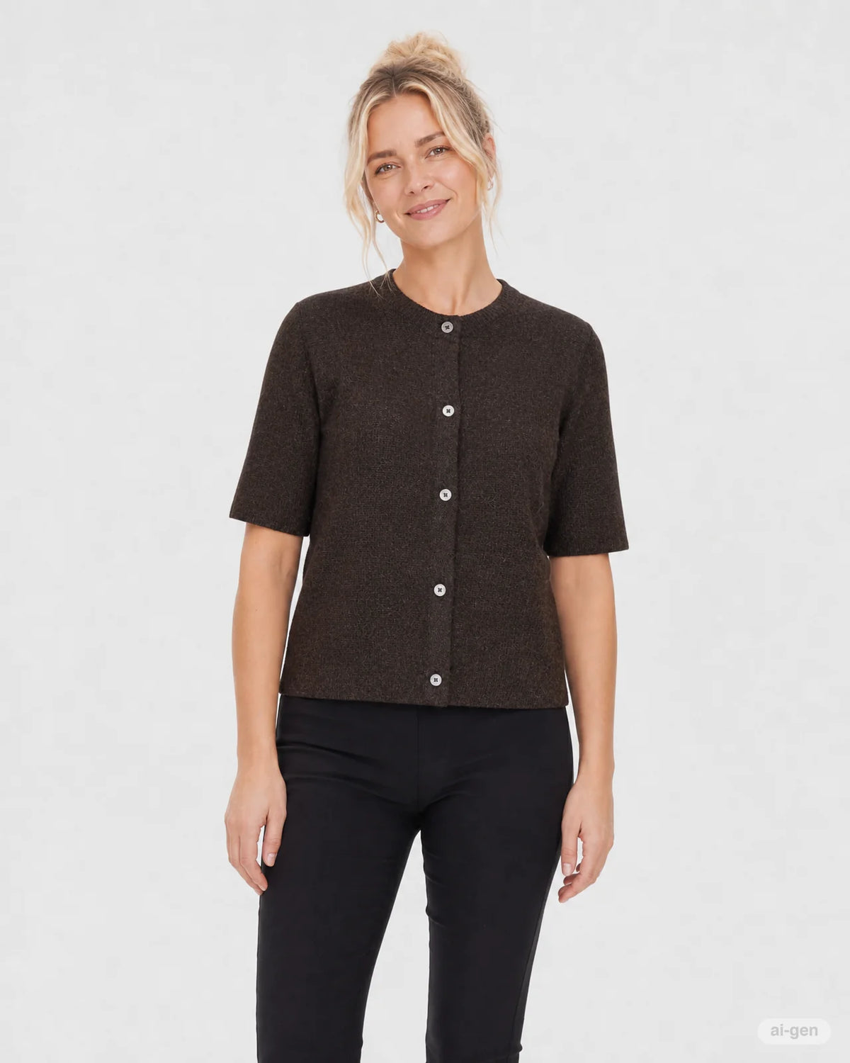 FQDIDO CARDIGAN - Mole Melange