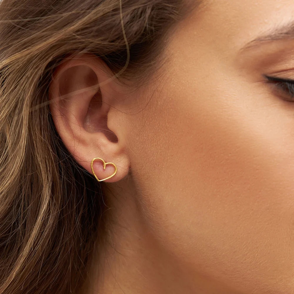 Happy Heart örhänge 1 st - Guld