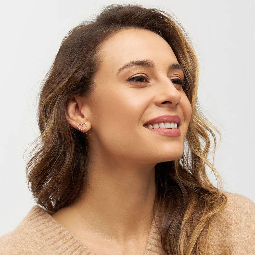 Happy Heart örhänge 1 st - Guld