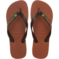 Hav Brasil Logo Flip Flops - Rust/Coffee