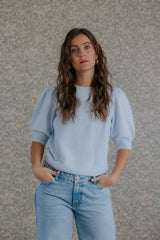 DOFFY O-HALS TRÖJA - Cashmere Blue MELANGE