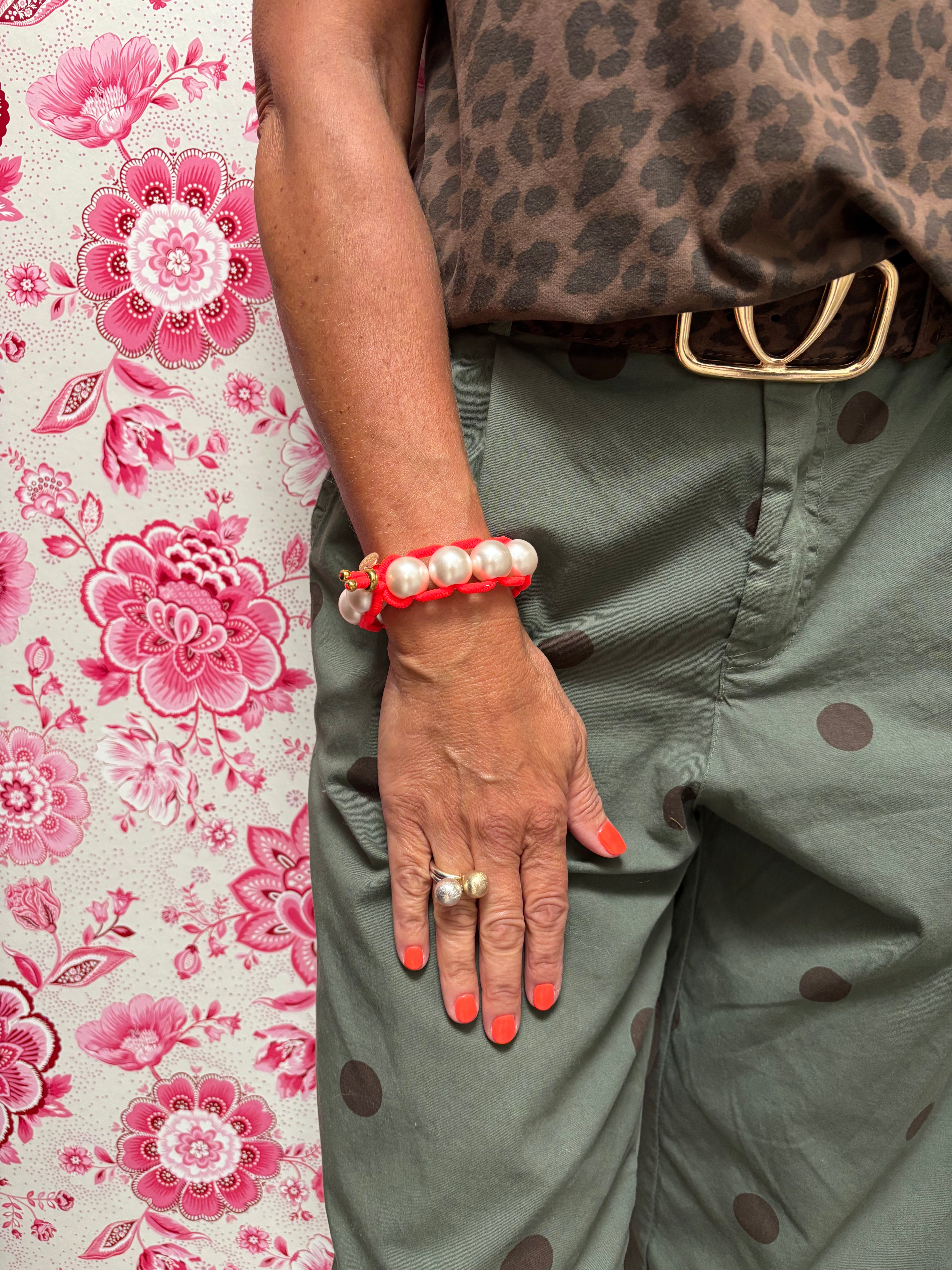 Färgad Elastisk & Skalpärlor BIG - Korall