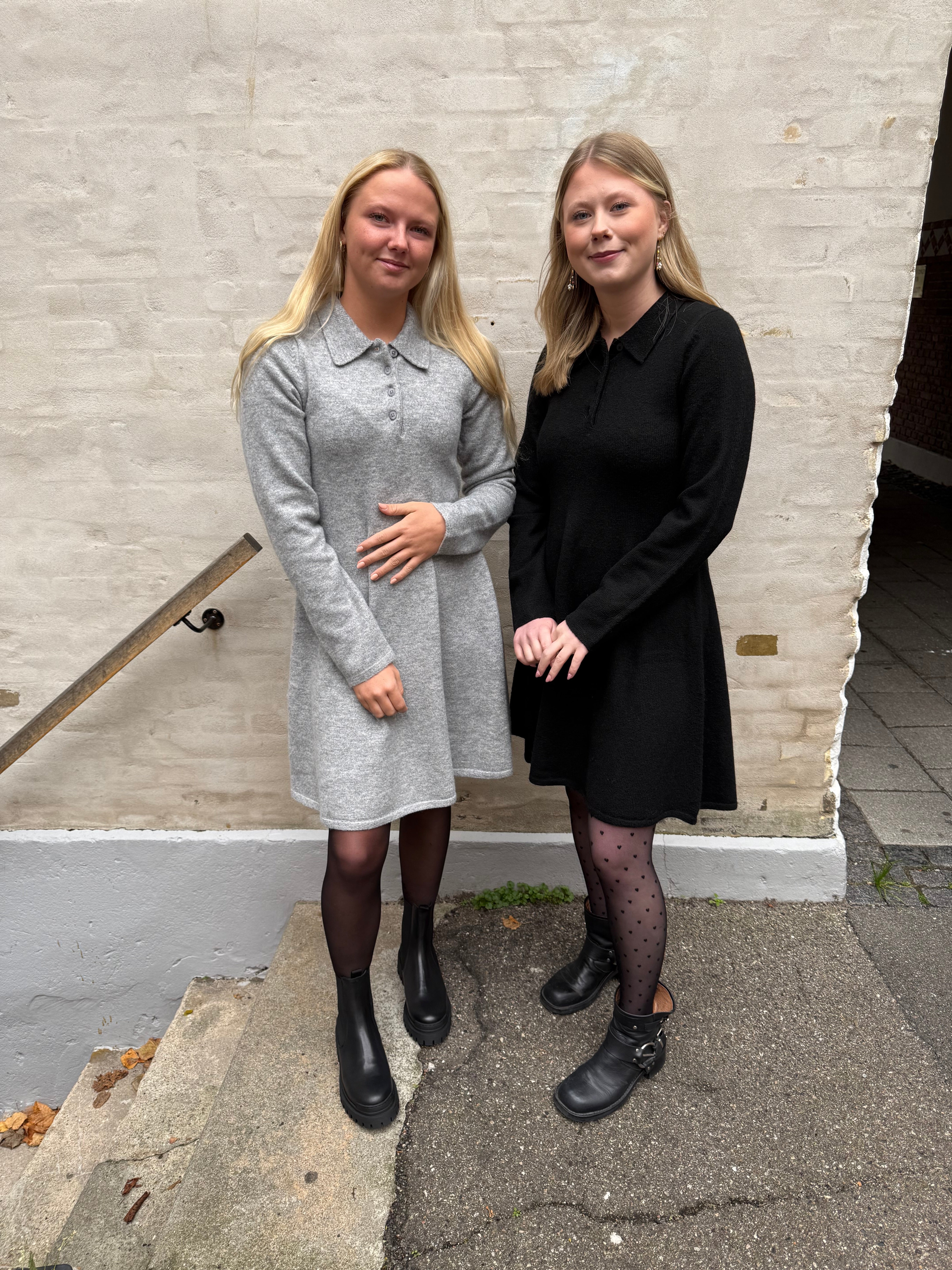 Rosemary Life L/S Kragklänning - Ljusgrå Melange