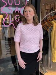 LELOU SS O-NECK KNIT - Roseate skednäbb MELANGE