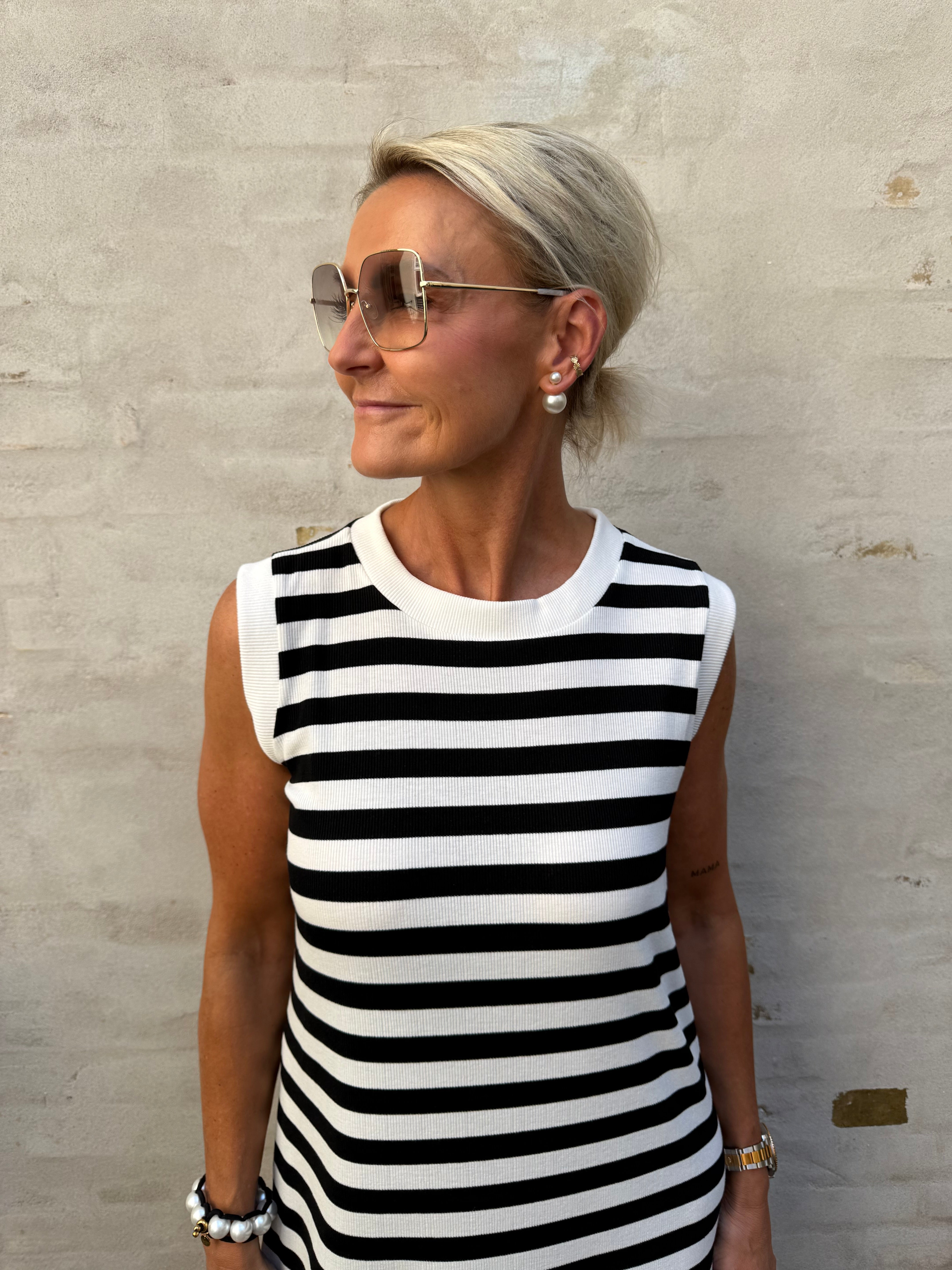 Everyday Striped Dress - White/Black