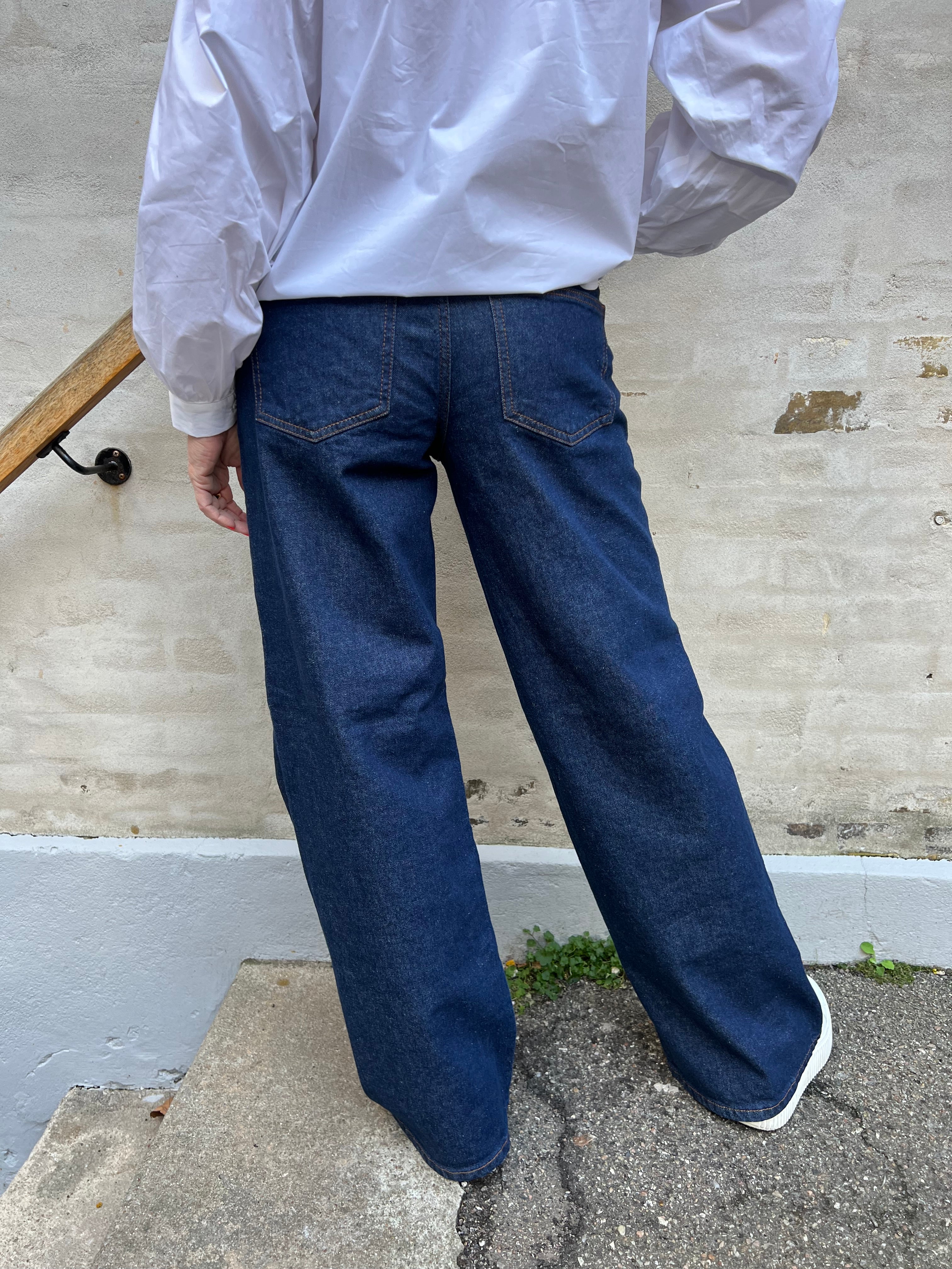 Selma vida jeans med låg midja - Dark Blue Denim Rinse