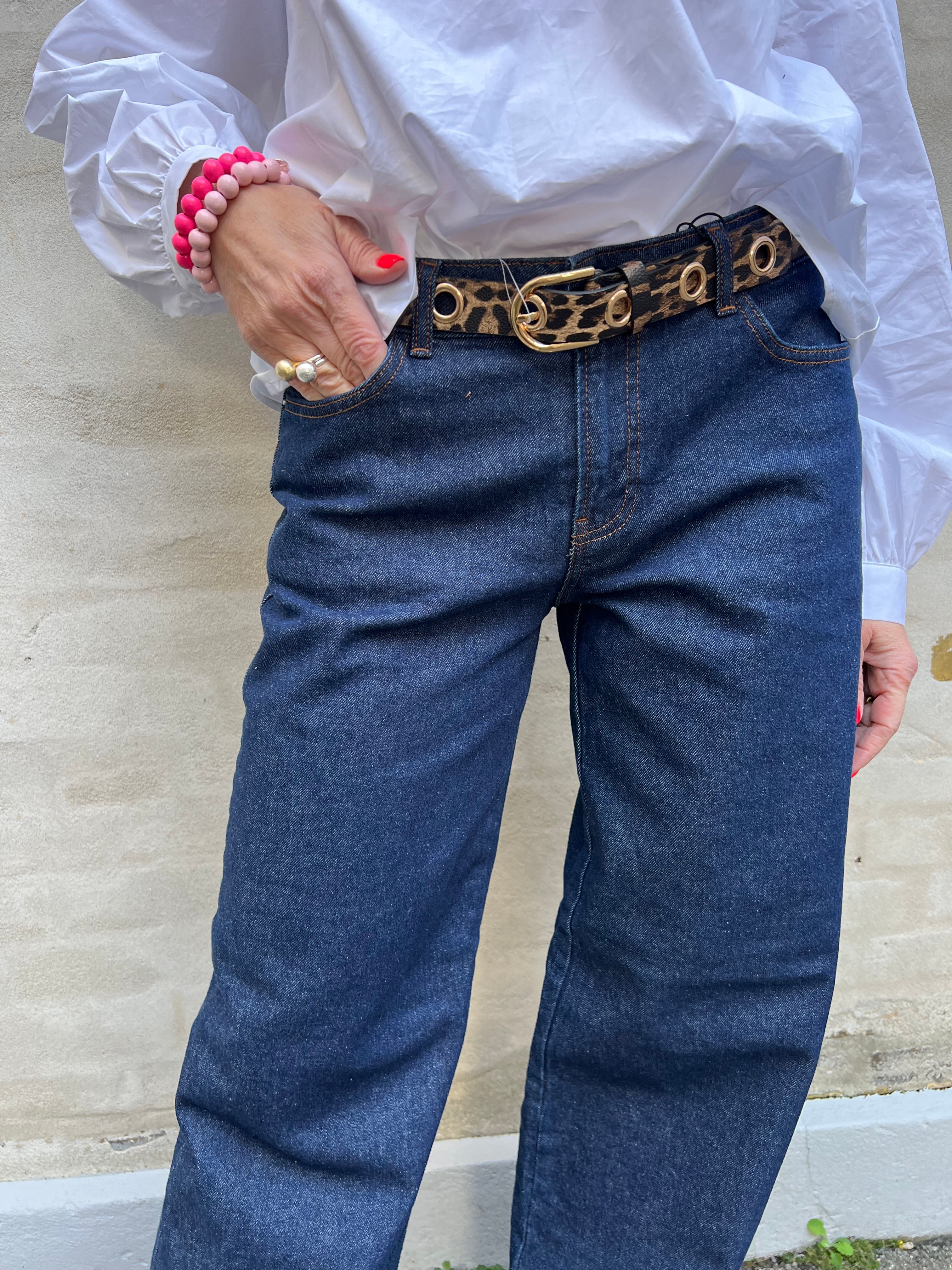 Selma vida jeans med låg midja - Dark Blue Denim Rinse