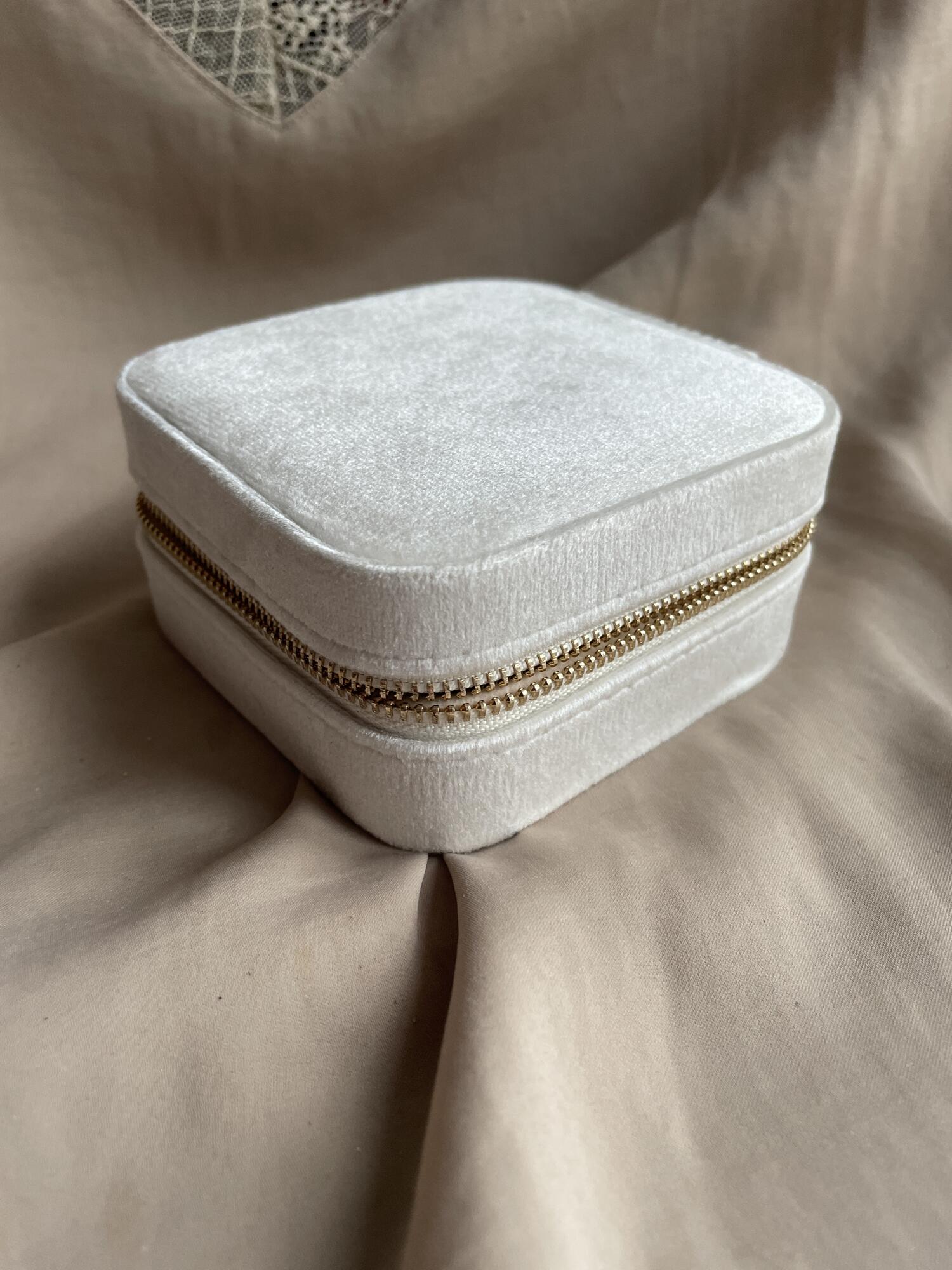 Smycken Square Box w. spegel - Beige