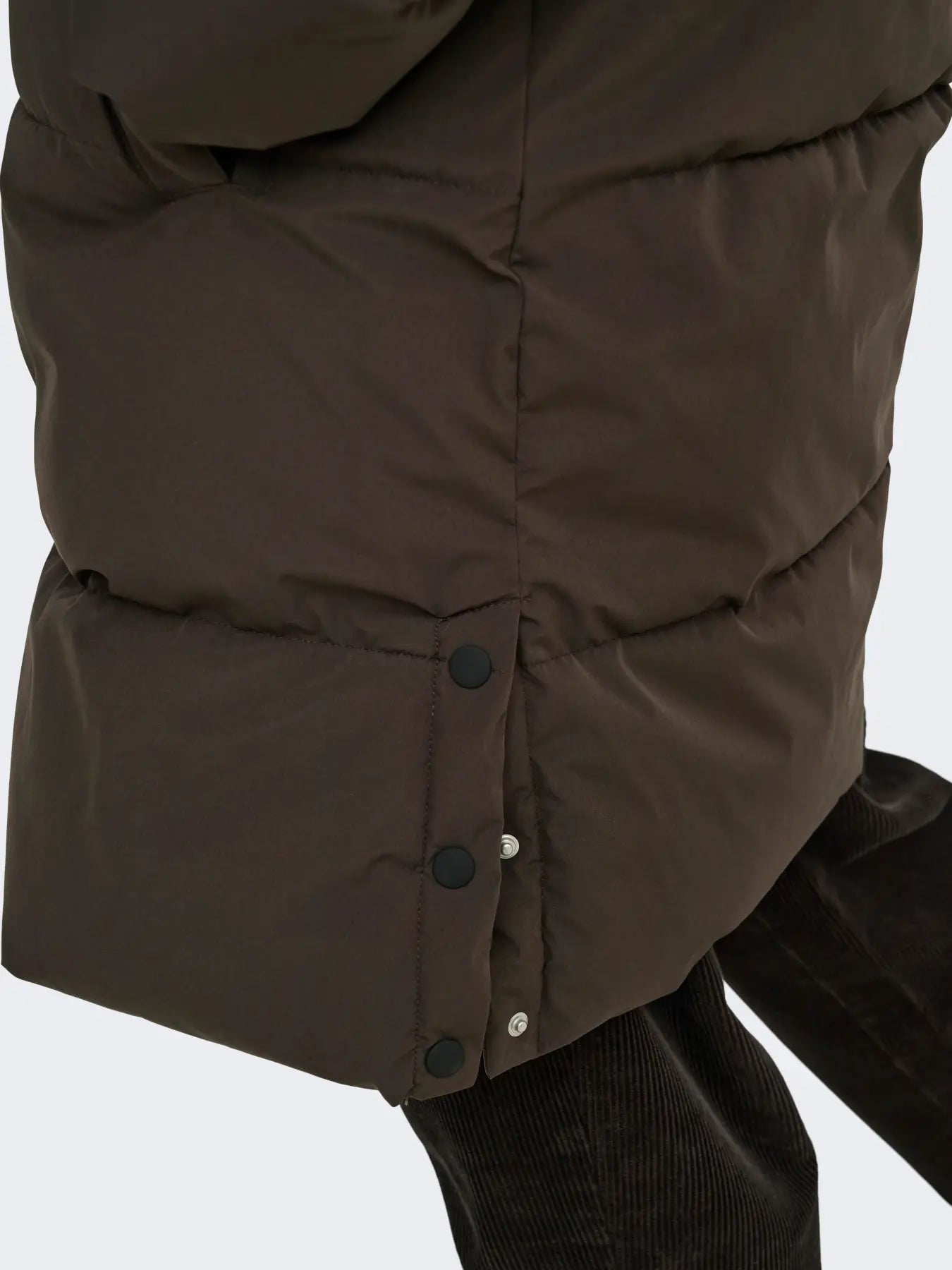 BLAIR LONG HOOD PUFFER - Chocolate Torte/CONTRAST BLACK