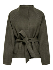 BLAKE SHORT BELT JACKET - Black Olive/MELANGE