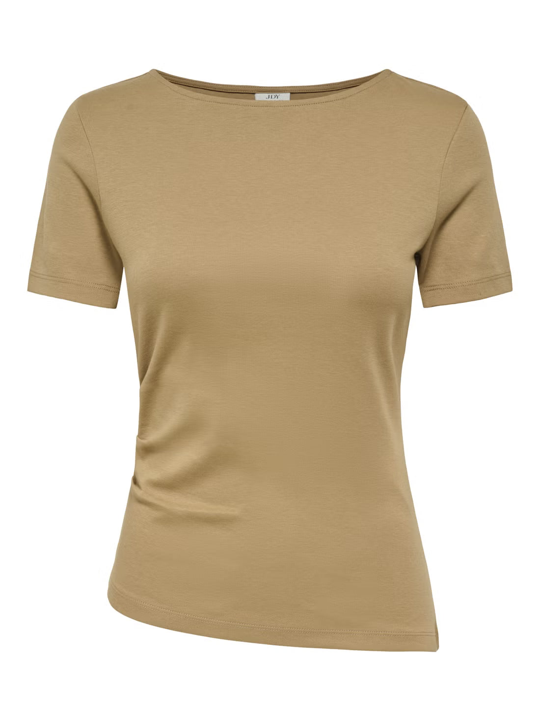 CATIE S/S ASSYMETRIC TOP - Petrified Oak