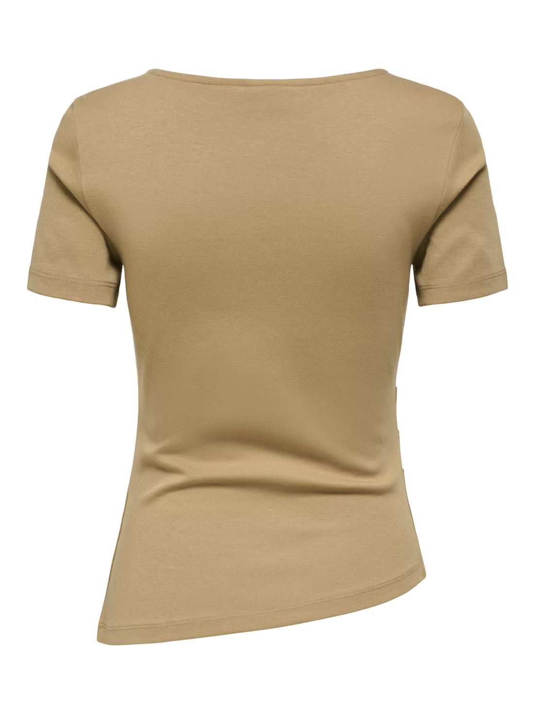CATIE S/S ASSYMETRIC TOP - Petrified Oak