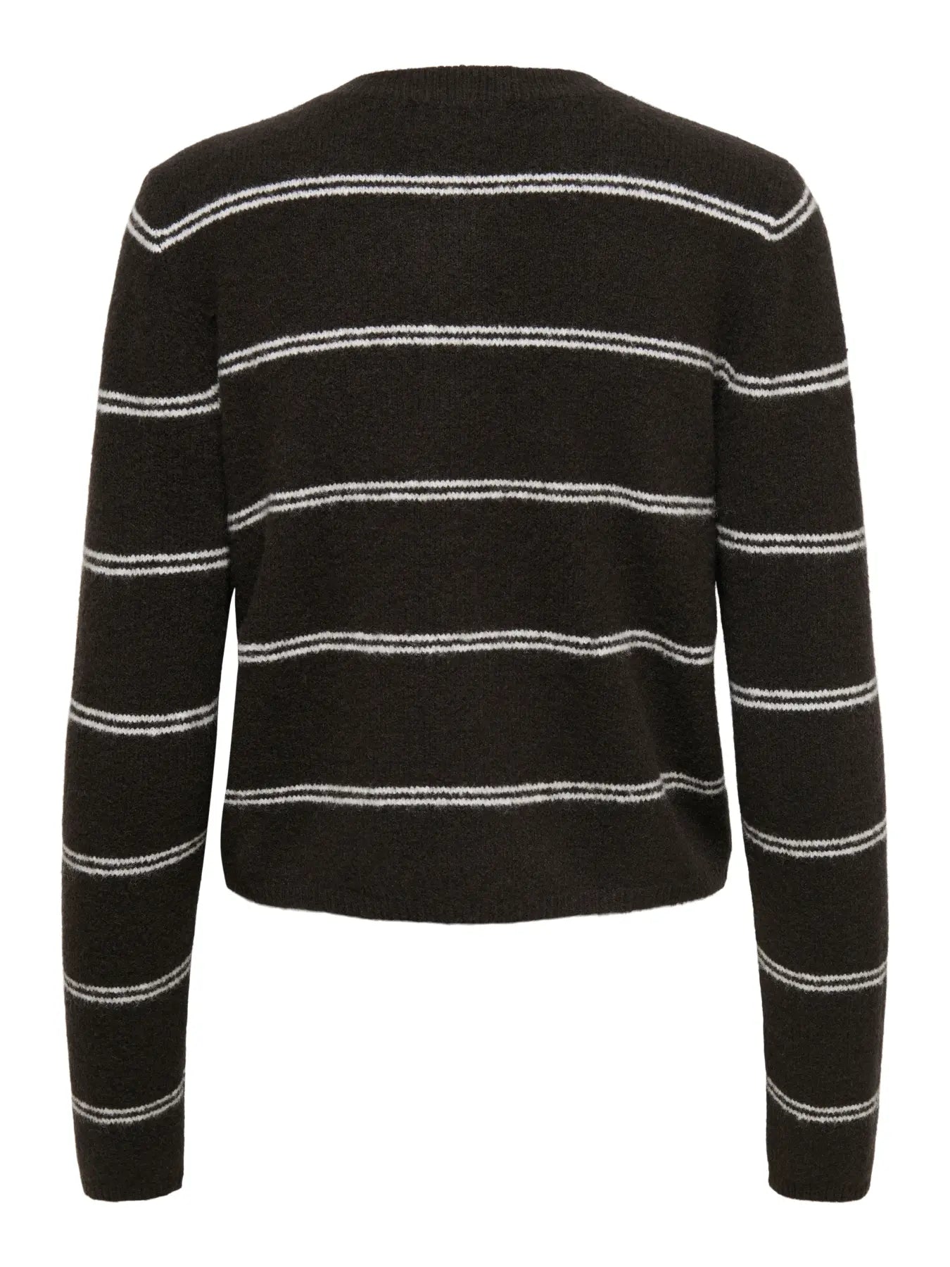 CHLOE L/S CARDIGAN - Chocolate Torte/MELANGE W. NEW STRIPE BIRCH