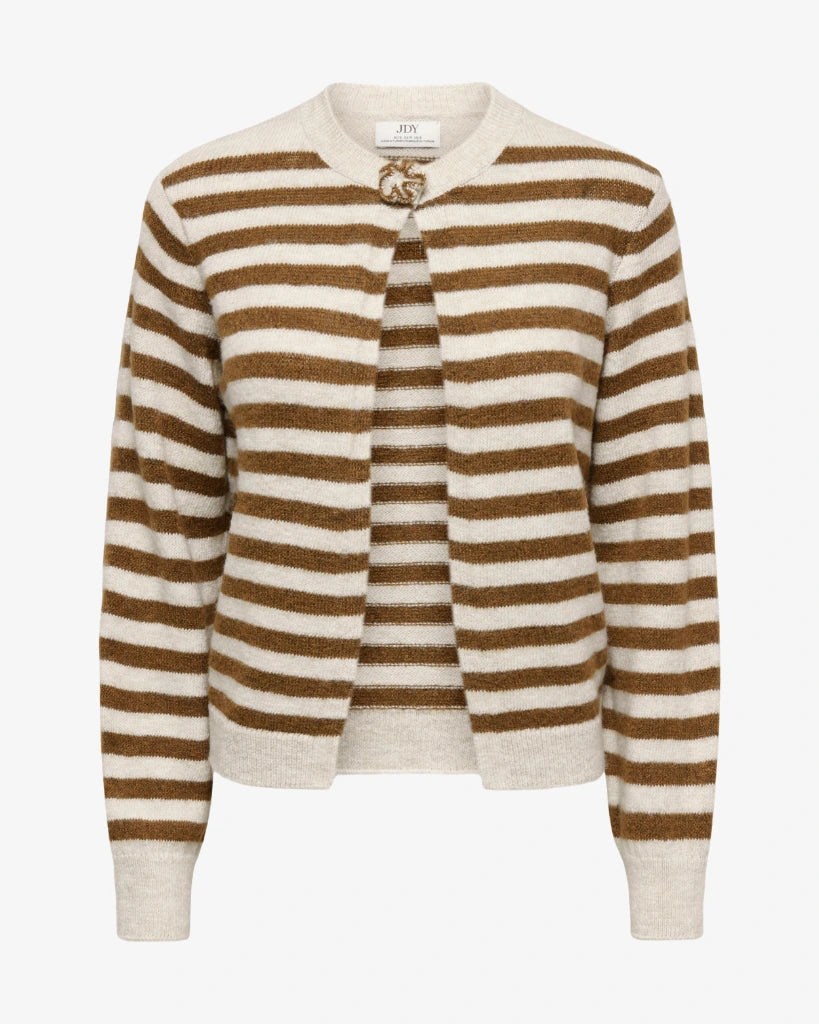 ELLIE LS ONEBUTTON FLOWER CARDI - Sandshell NUTHATCH