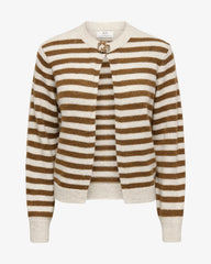 ELLIE LS ONEBUTTON FLOWER CARDI - Sandshell NUTHATCH