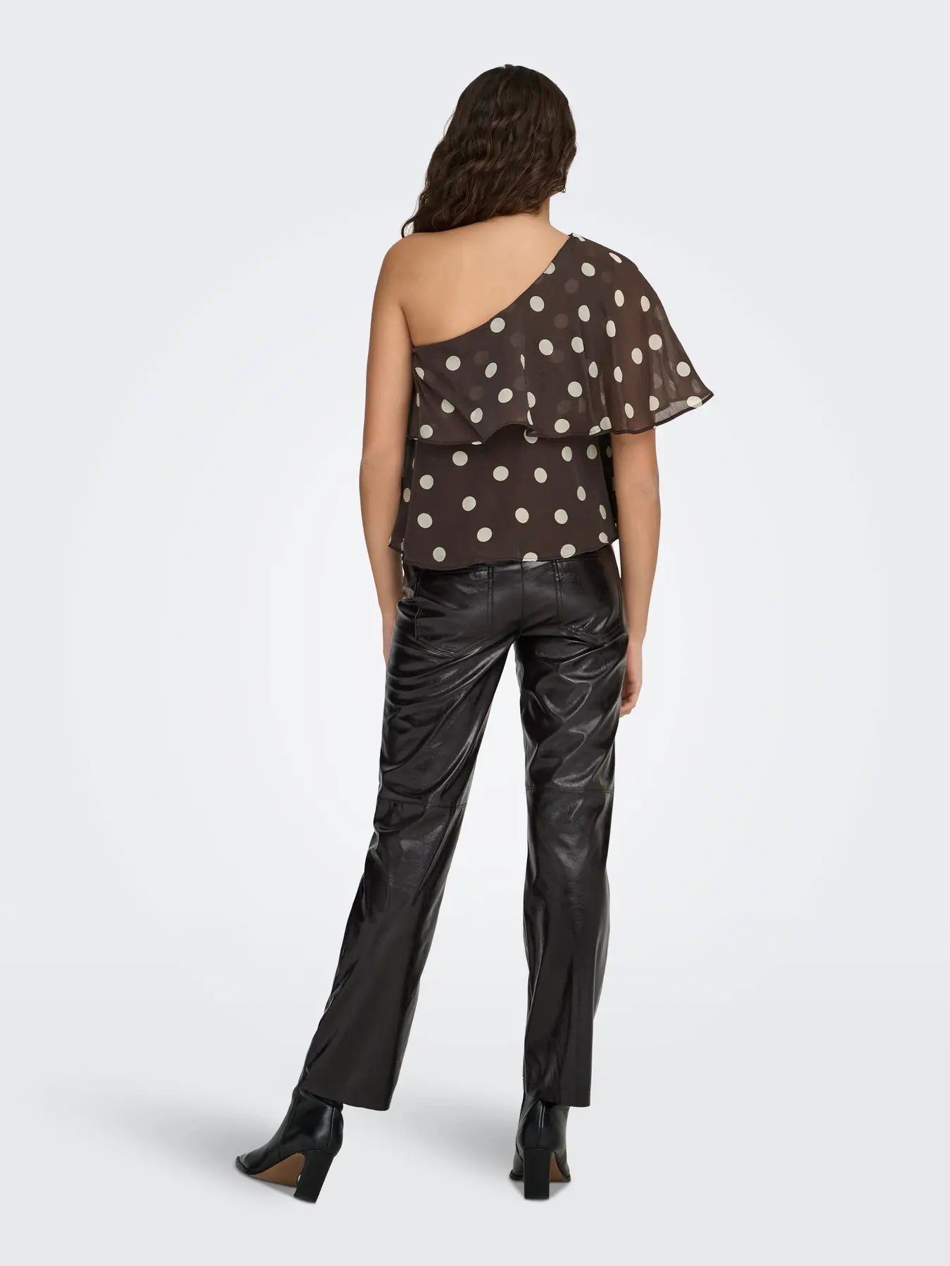 FAY LIFE ONE-SHOULDER TOP - Chocolate Torte PRISTINE DOT