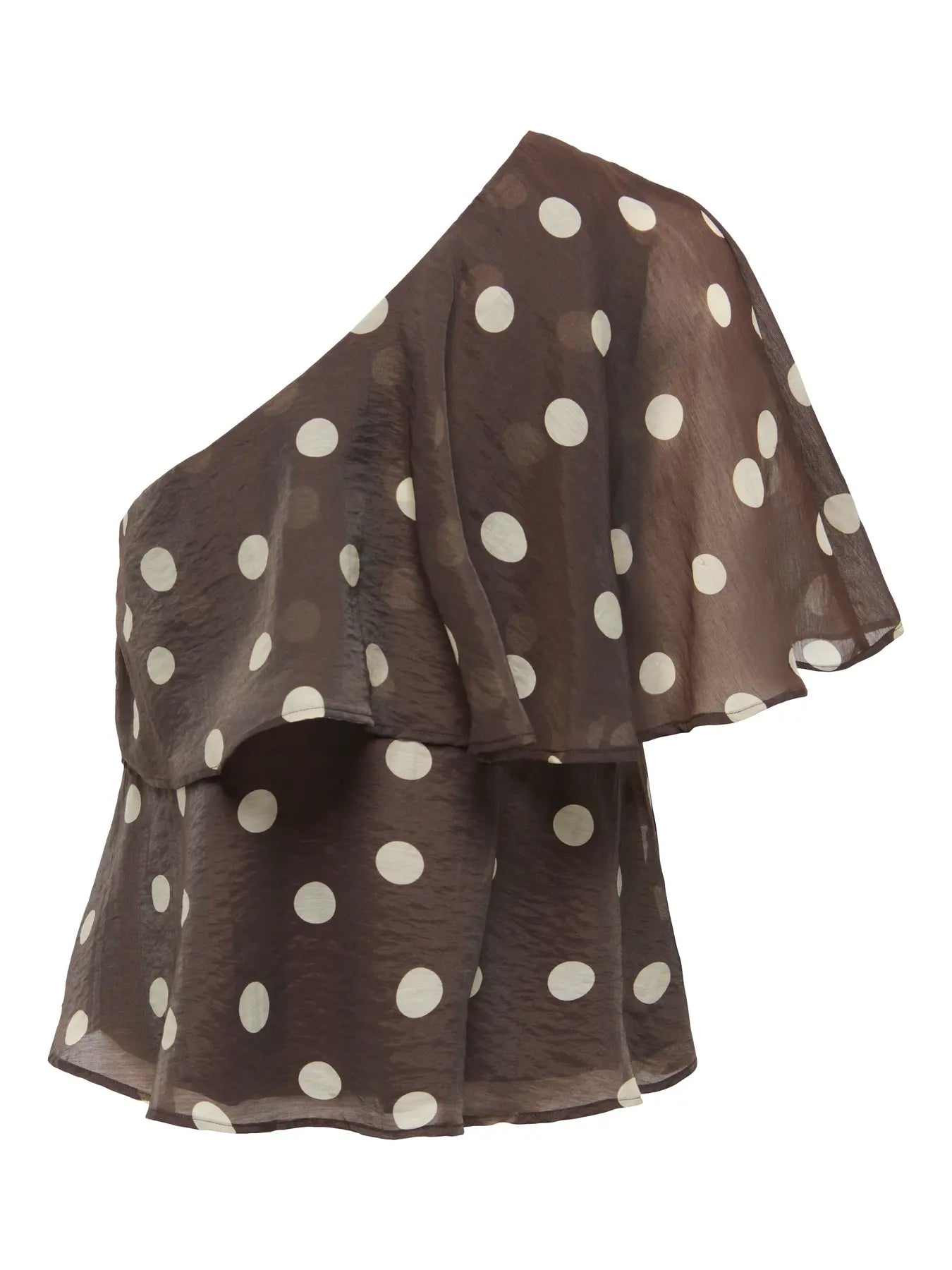 FAY LIFE ONE-SHOULDER TOP - Chocolate Torte PRISTINE DOT