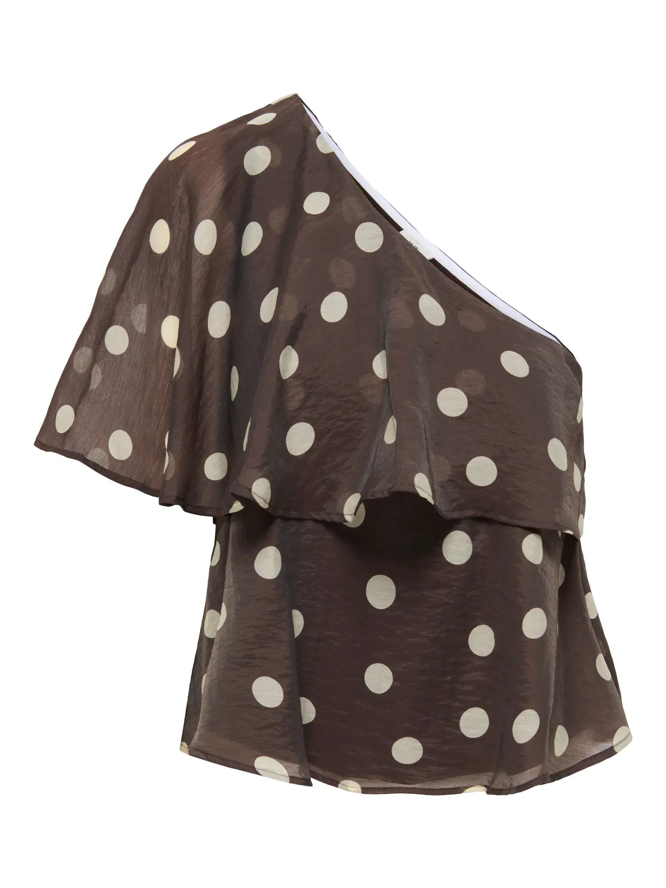 FAY LIFE ONE-SHOULDER TOP - Chocolate Torte PRISTINE DOT