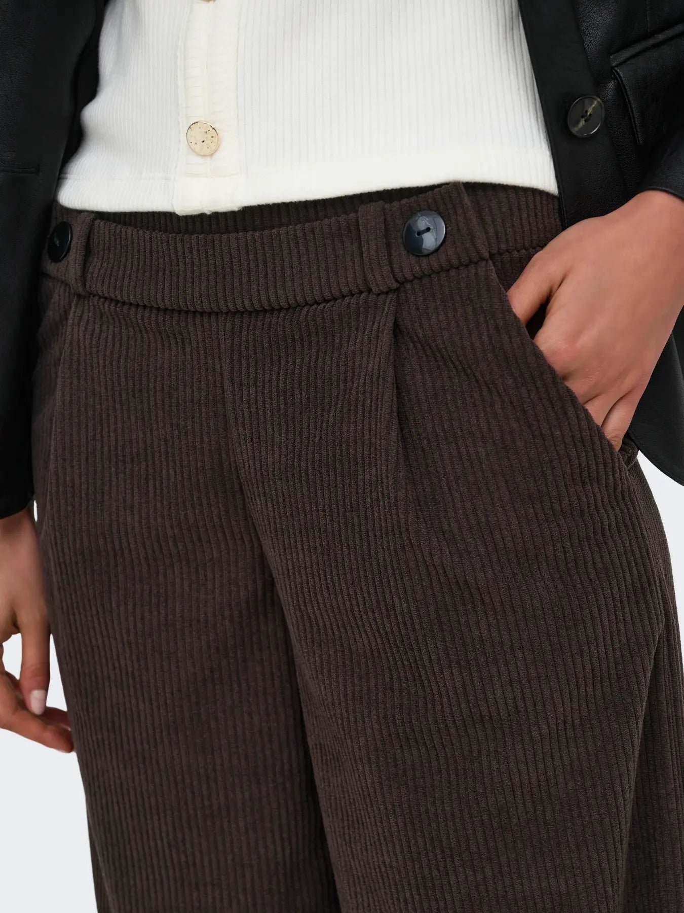 GEGGO CORD PANT - Coffee Bean