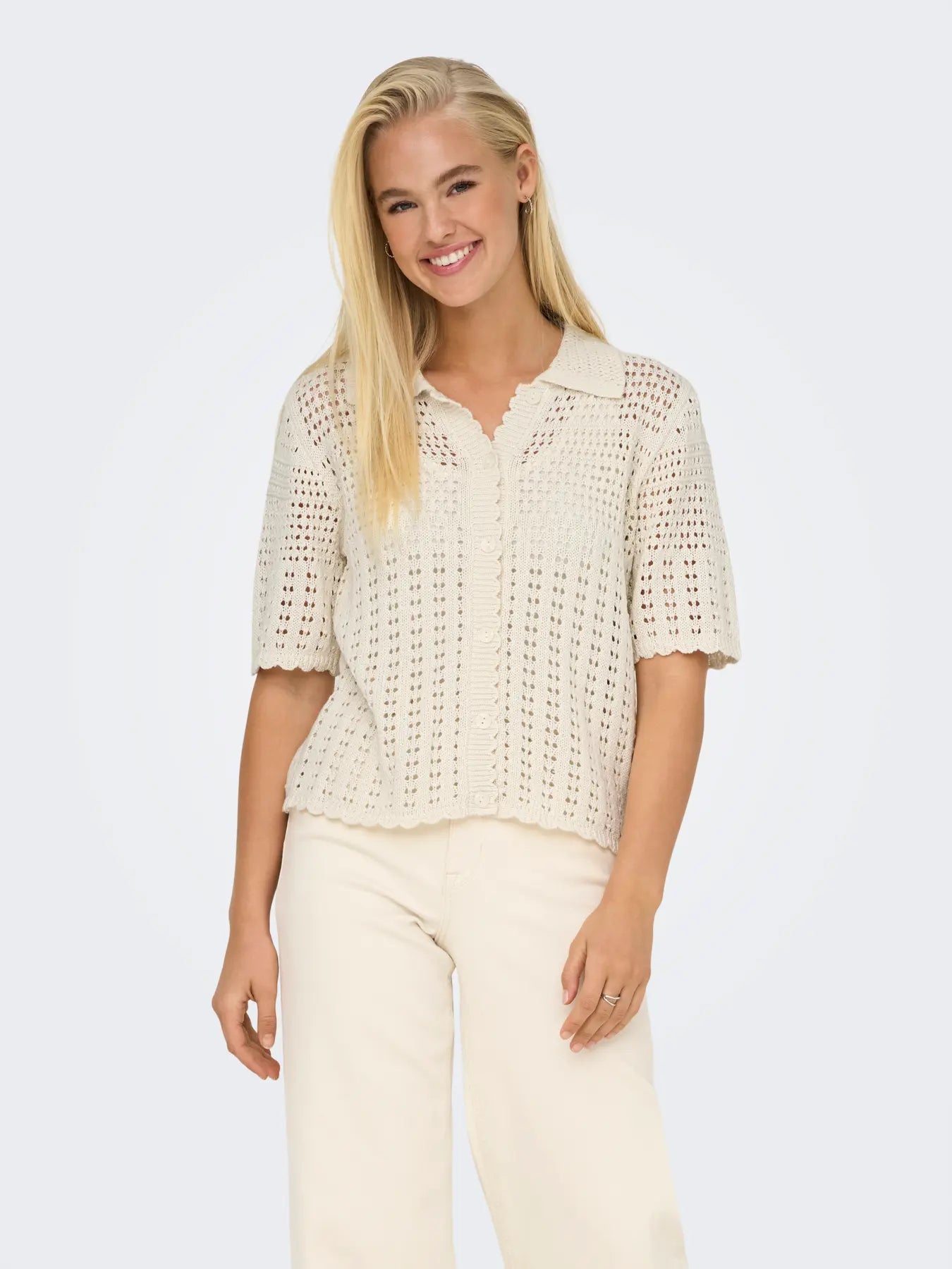 ROBIN 2/4 COLLAR CARDIGAN -  Birch