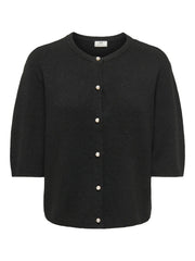 RUE LIFE 2/4 PEARL CARDIGAN - Black W. WHITE PEARL BUTTON