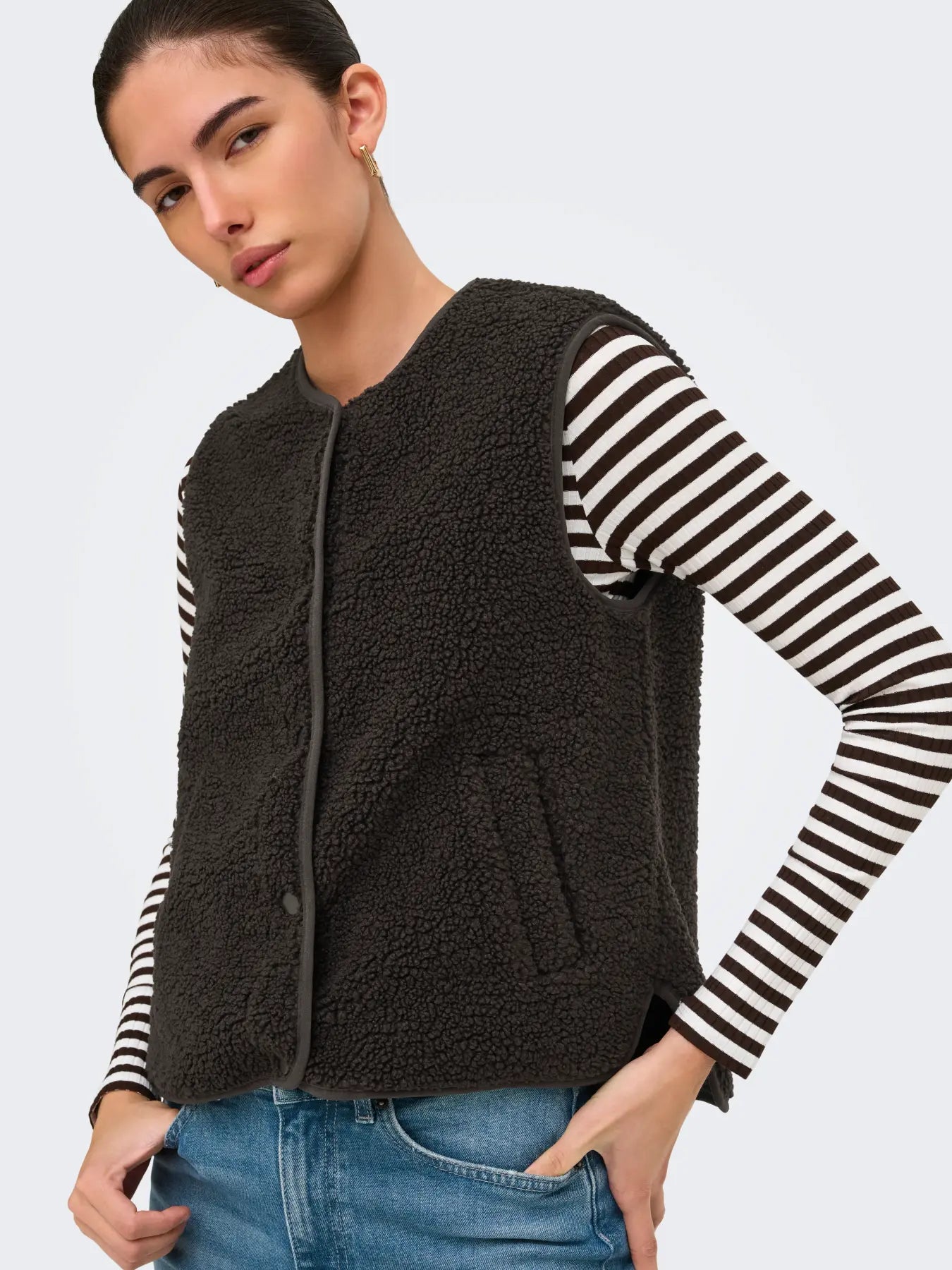 SIMINA TEDDY WAISTCOAT - Chocolate Torte