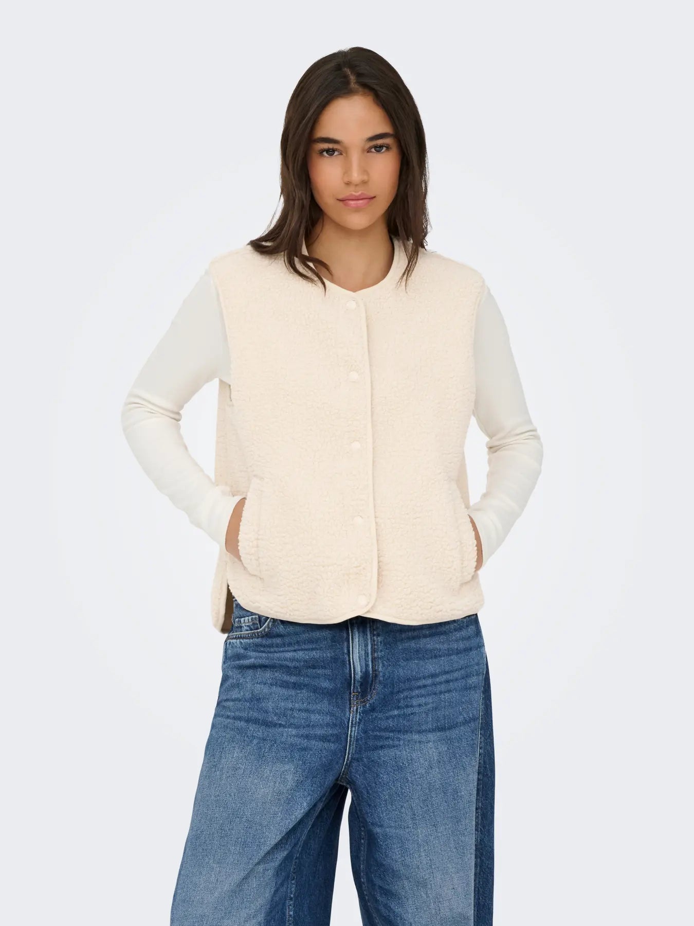 SIMINA TEDDY WAISTCOAT - Pumice Stone