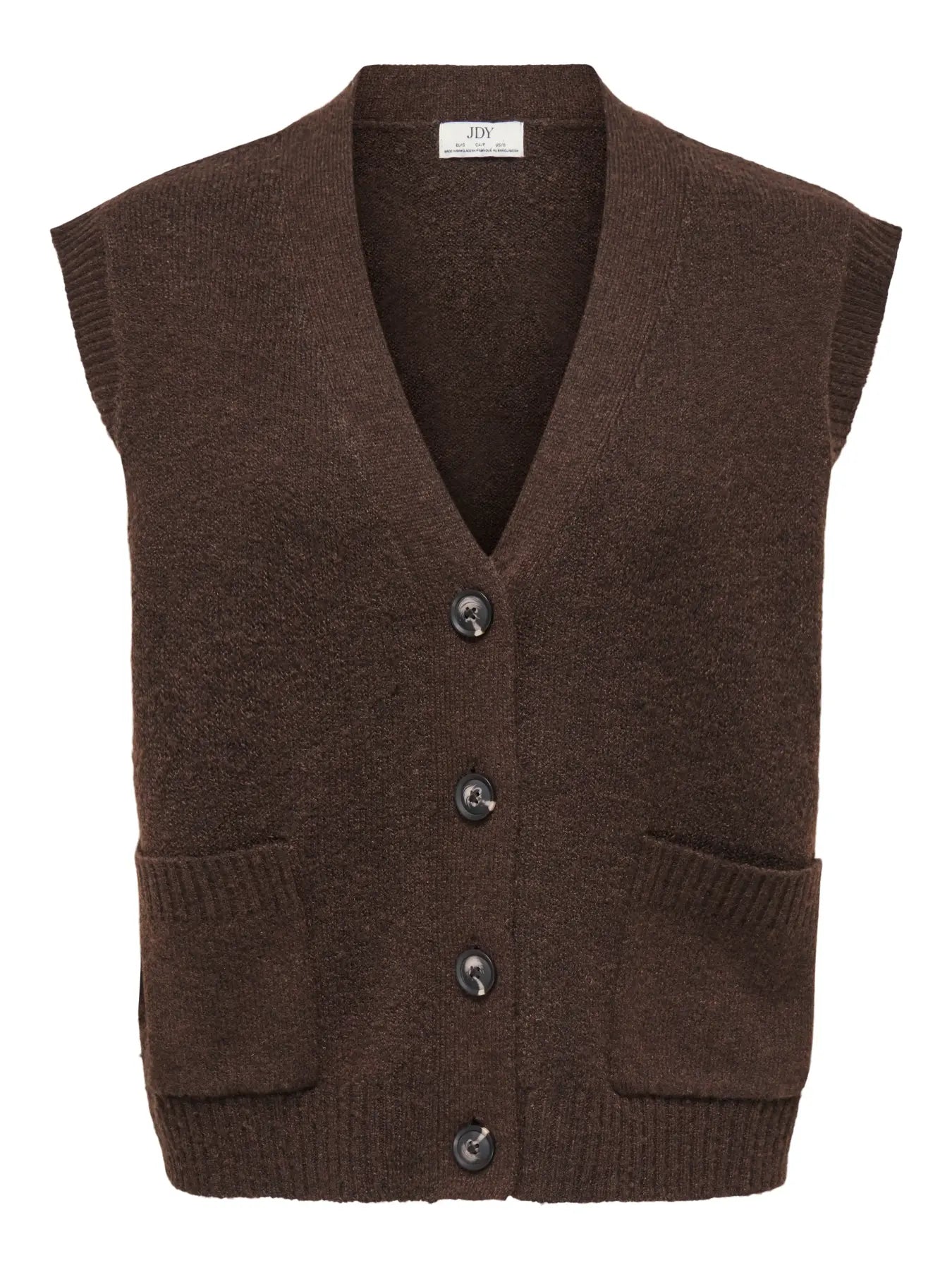 SUPER SL V-NECK VEST KNT - Coffee Bean/MELANGE