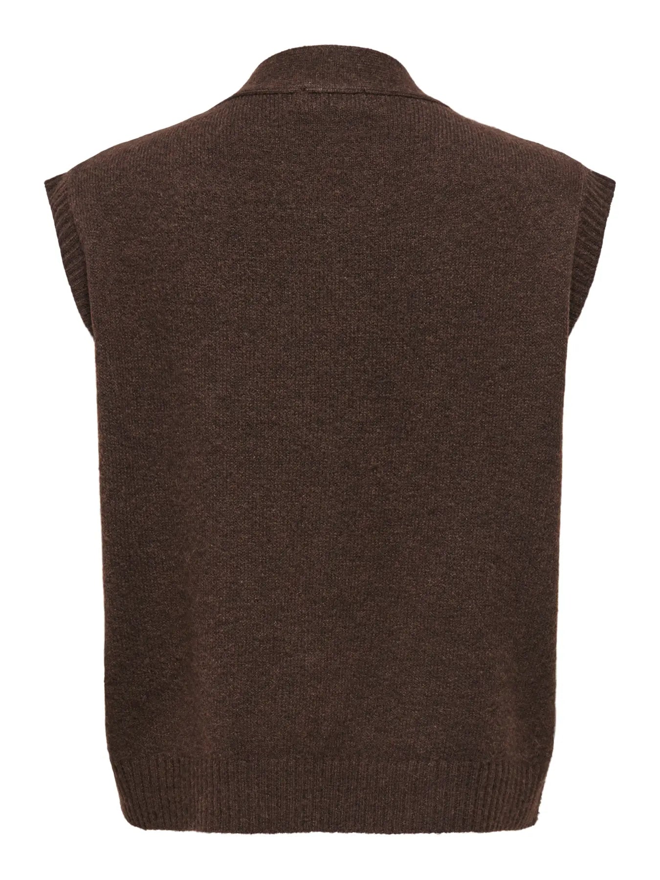 SUPER SL V-NECK VEST KNT - Coffee Bean/MELANGE