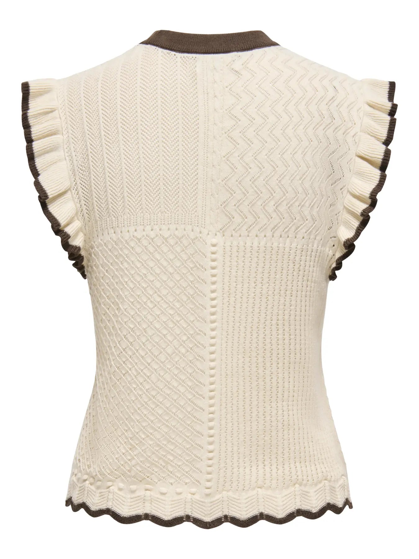 VIOLET S/L FRILL PULLOVER - Birch W. BRACKEN CONTRAST