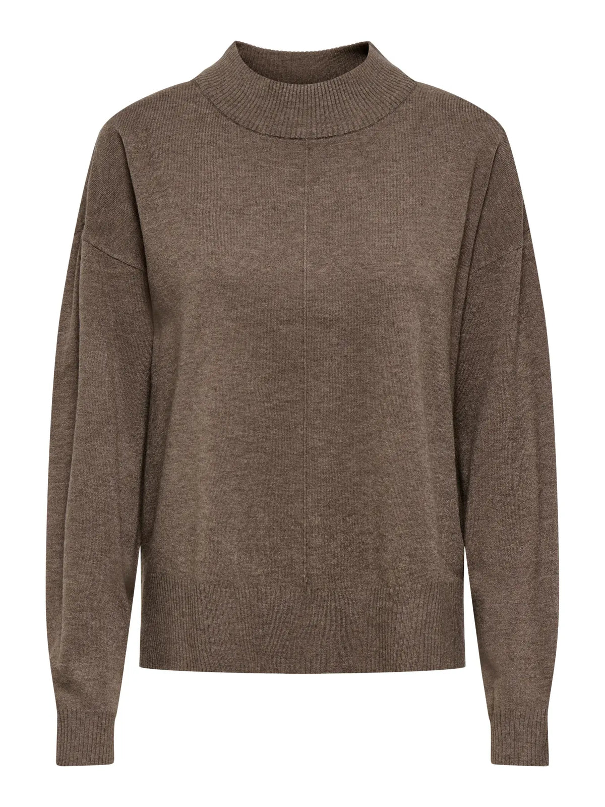 Amore L/S HN Slit Pullover Knit- Falcon Melange