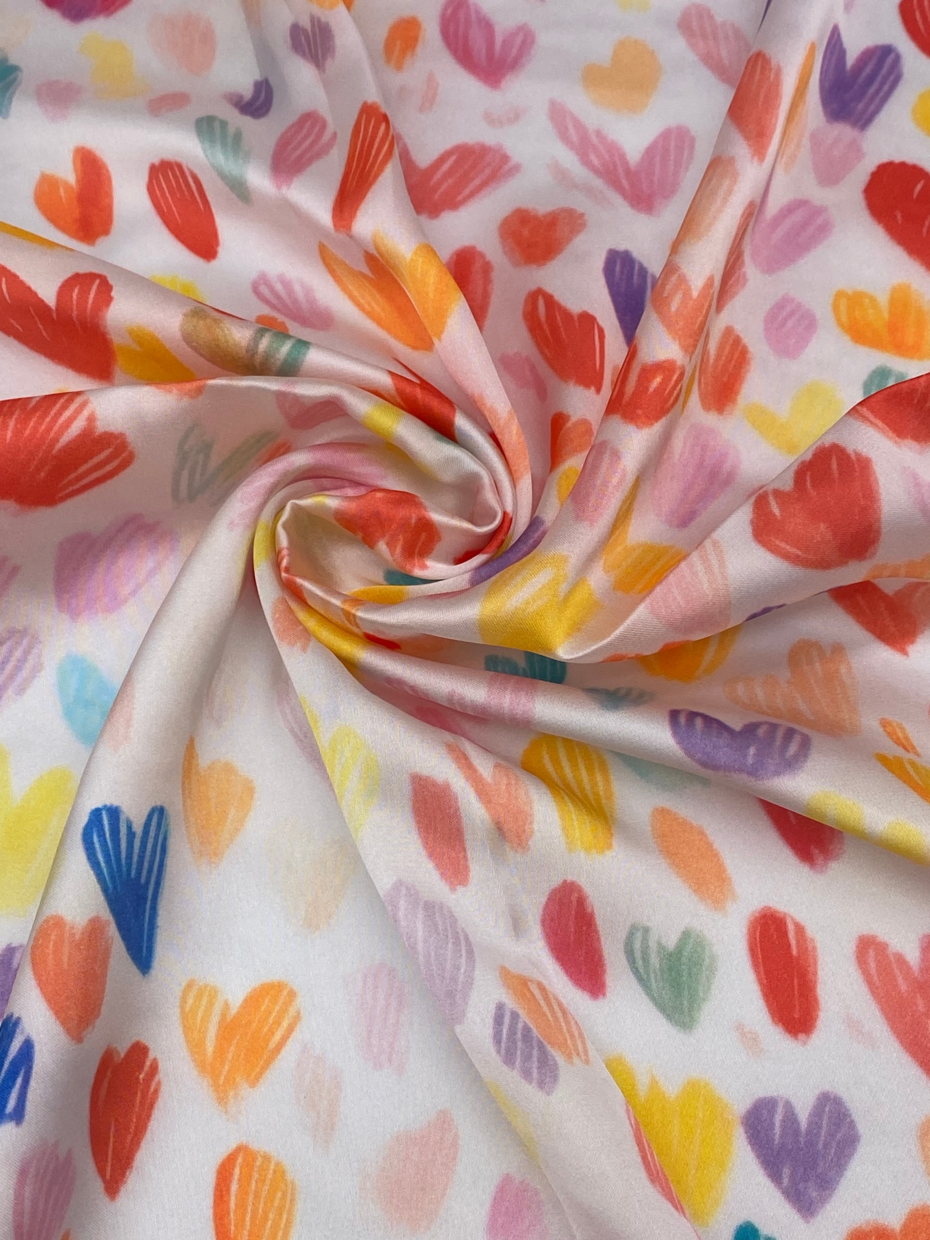 Small Heart Scarf - Printed Multi