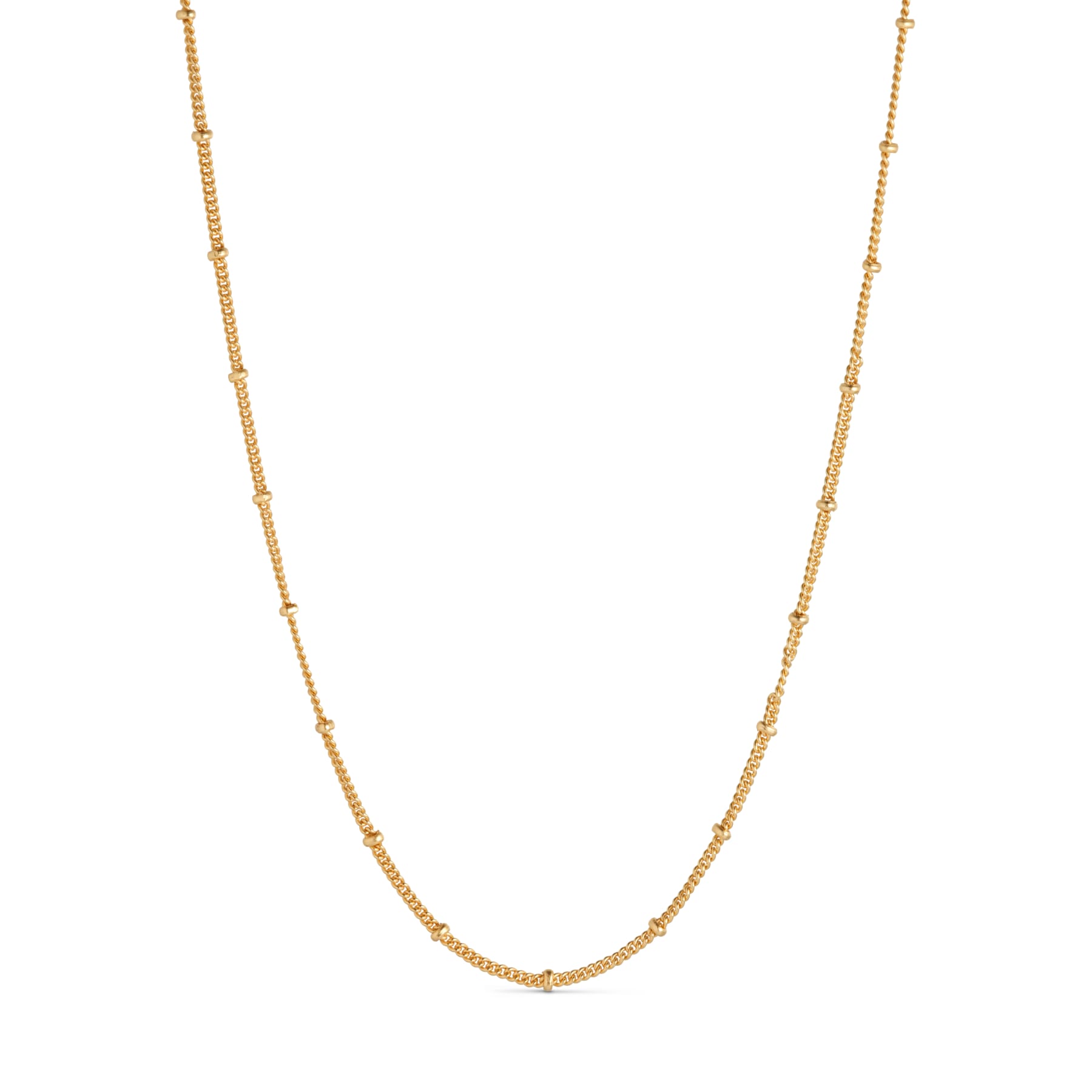 Long necklace w. small balls - 24K Guldbelagt