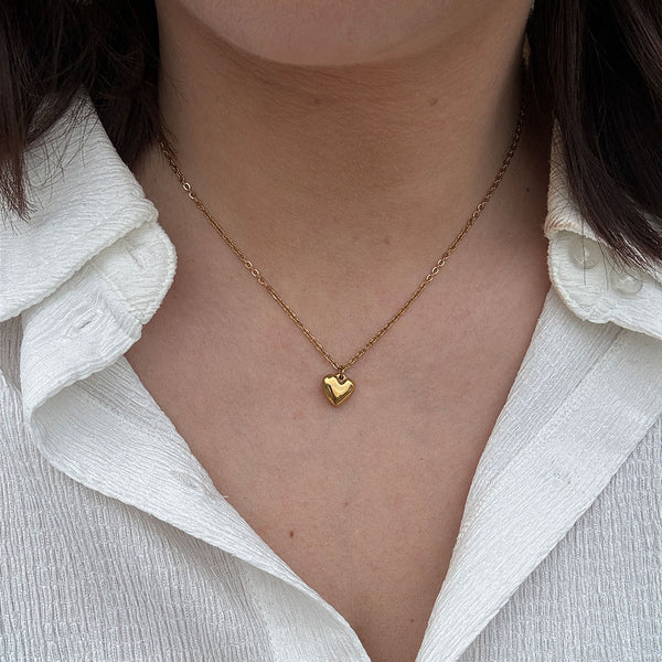 Love Heart Halsband 40cm - 18 karat guldpläterat