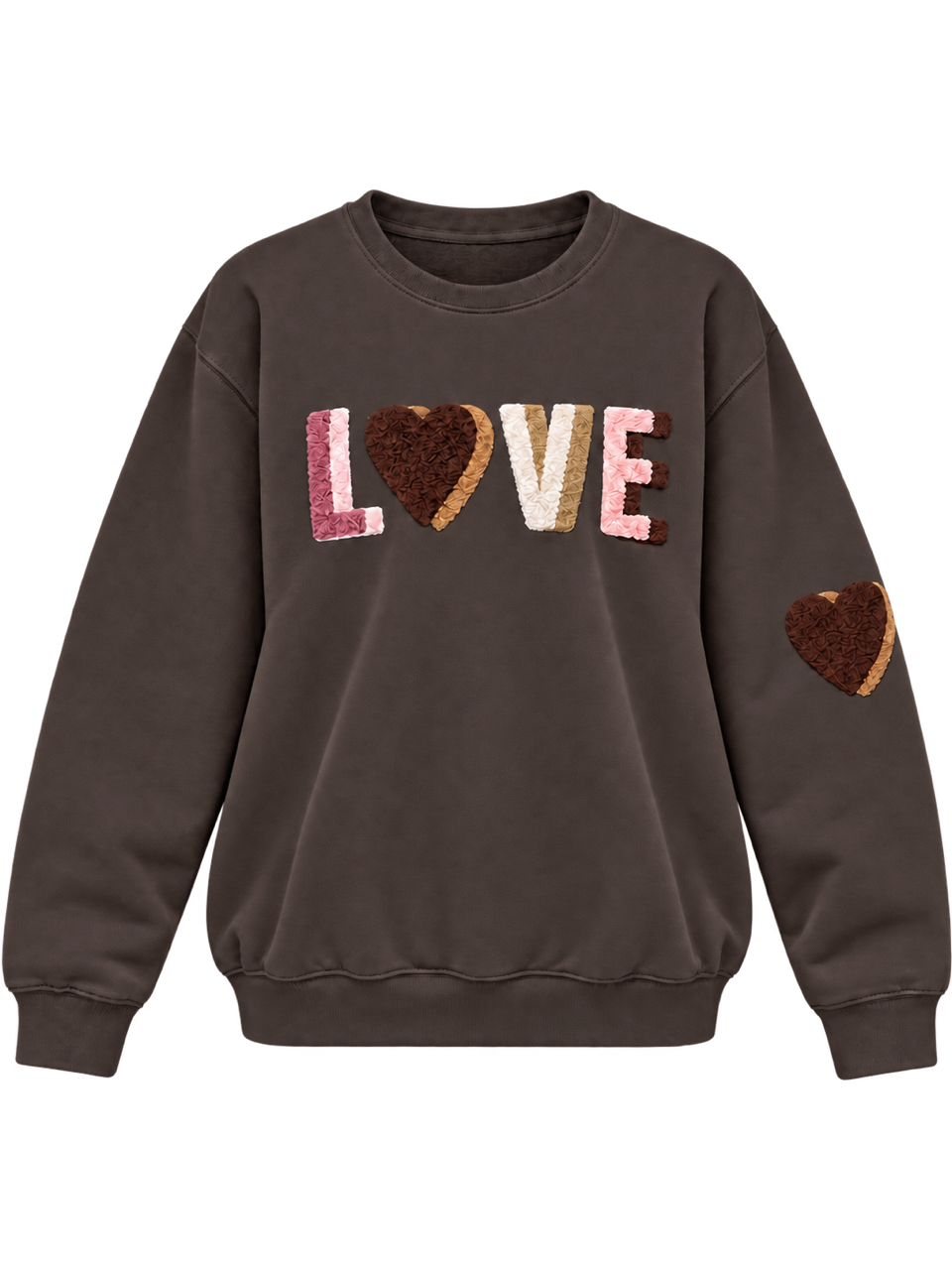 Sweat LOVE - Chicory Coffee/Pink