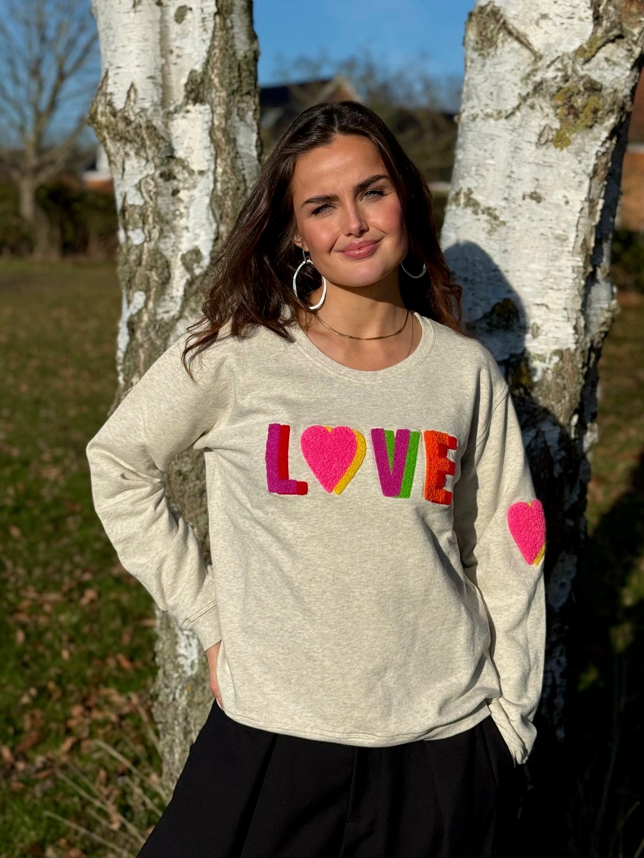 Sweat LOVE - Grey Melange Multi
