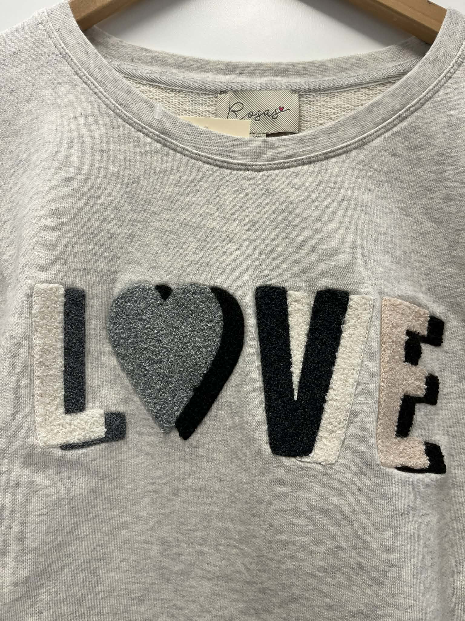 Sweat LOVE - Grey Melange Black