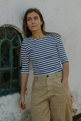 Everyday Stripes SS Blouse - White/Black