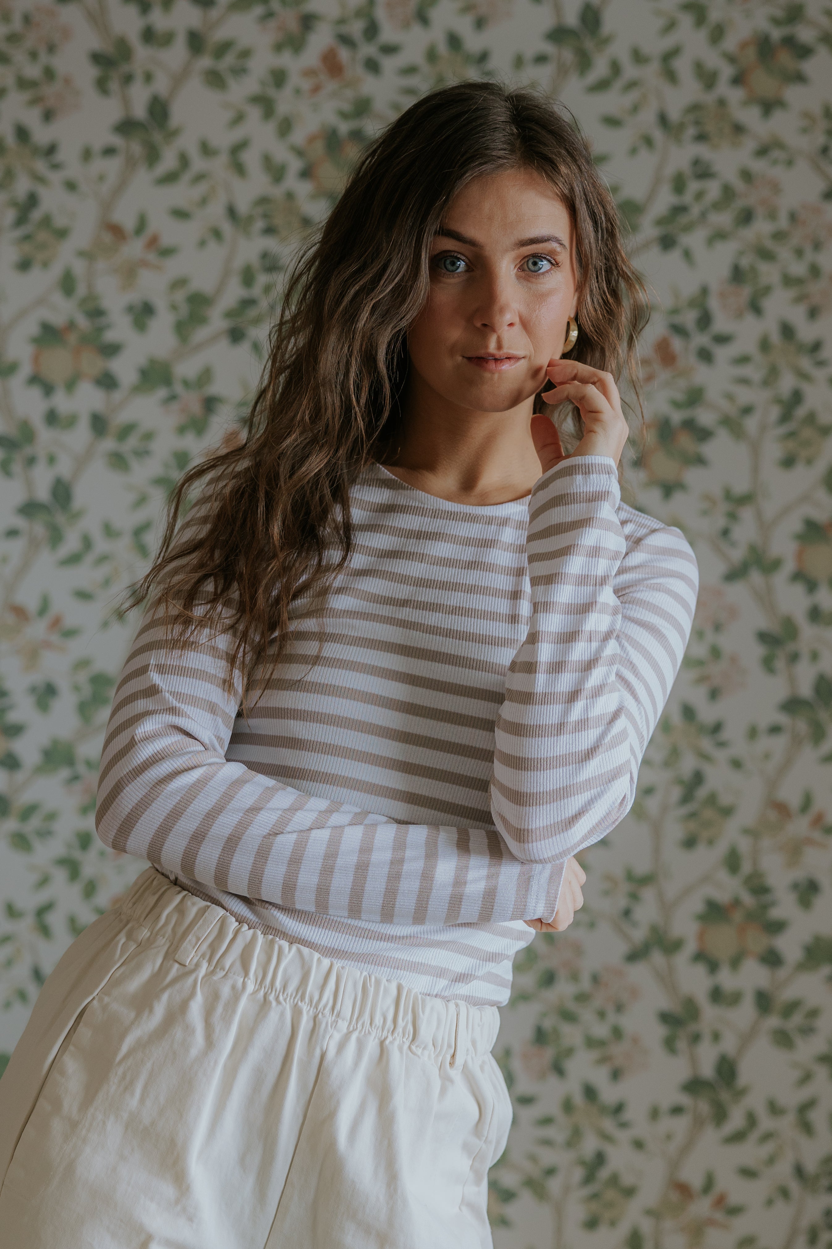 Everyday Stripes Blus - Beige