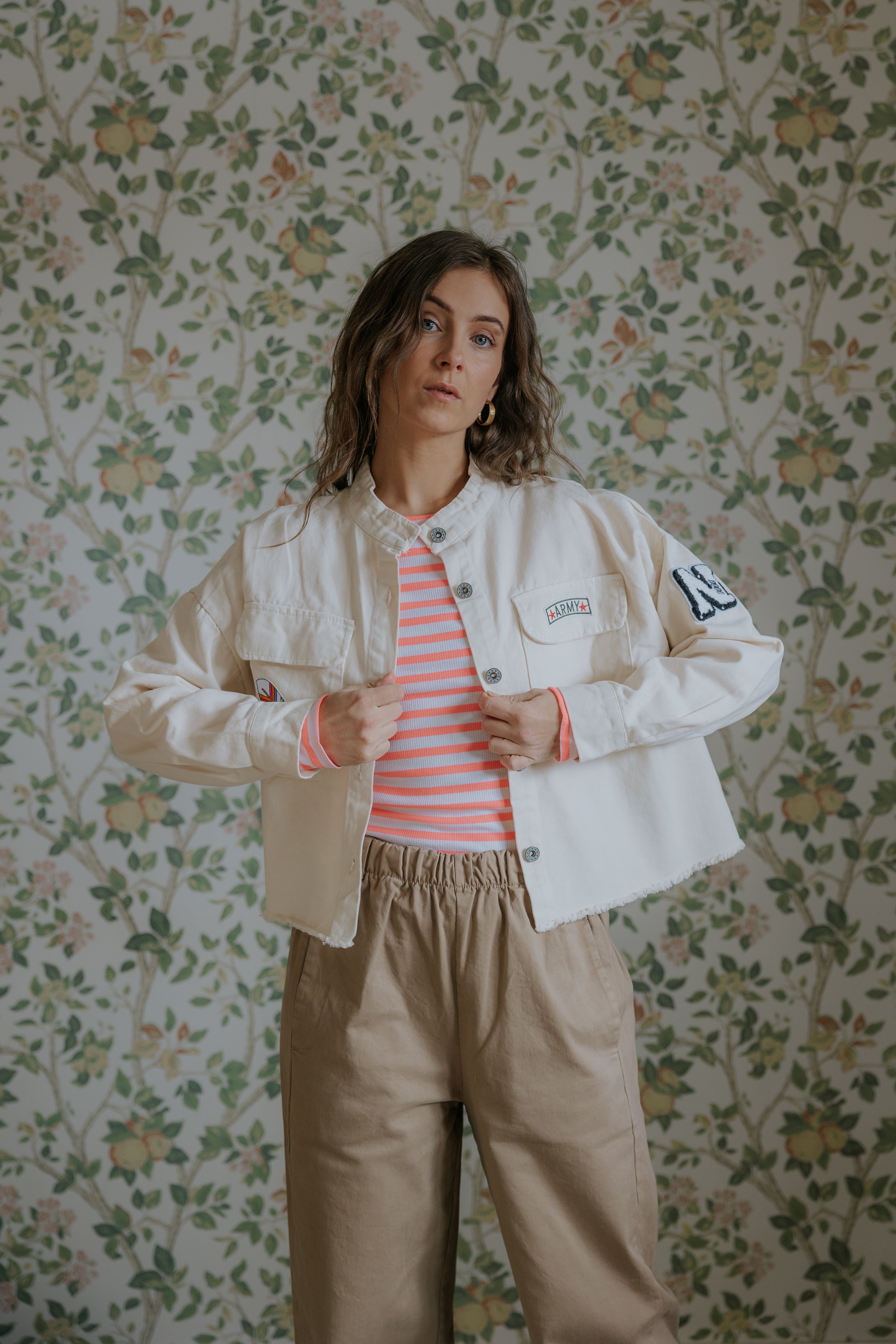 Everyday Stripes Blus - Coral