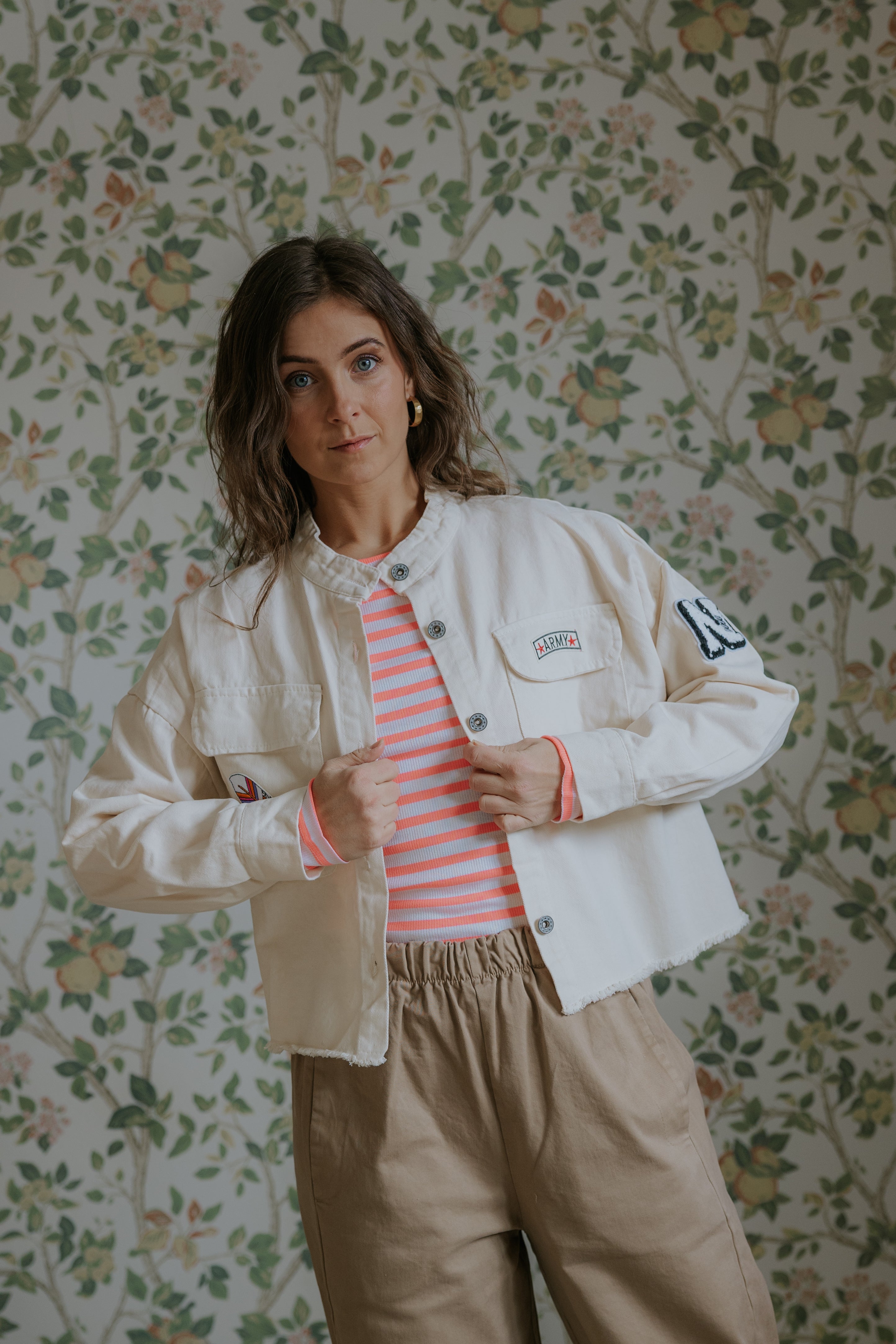 Everyday Stripes Blus - Coral