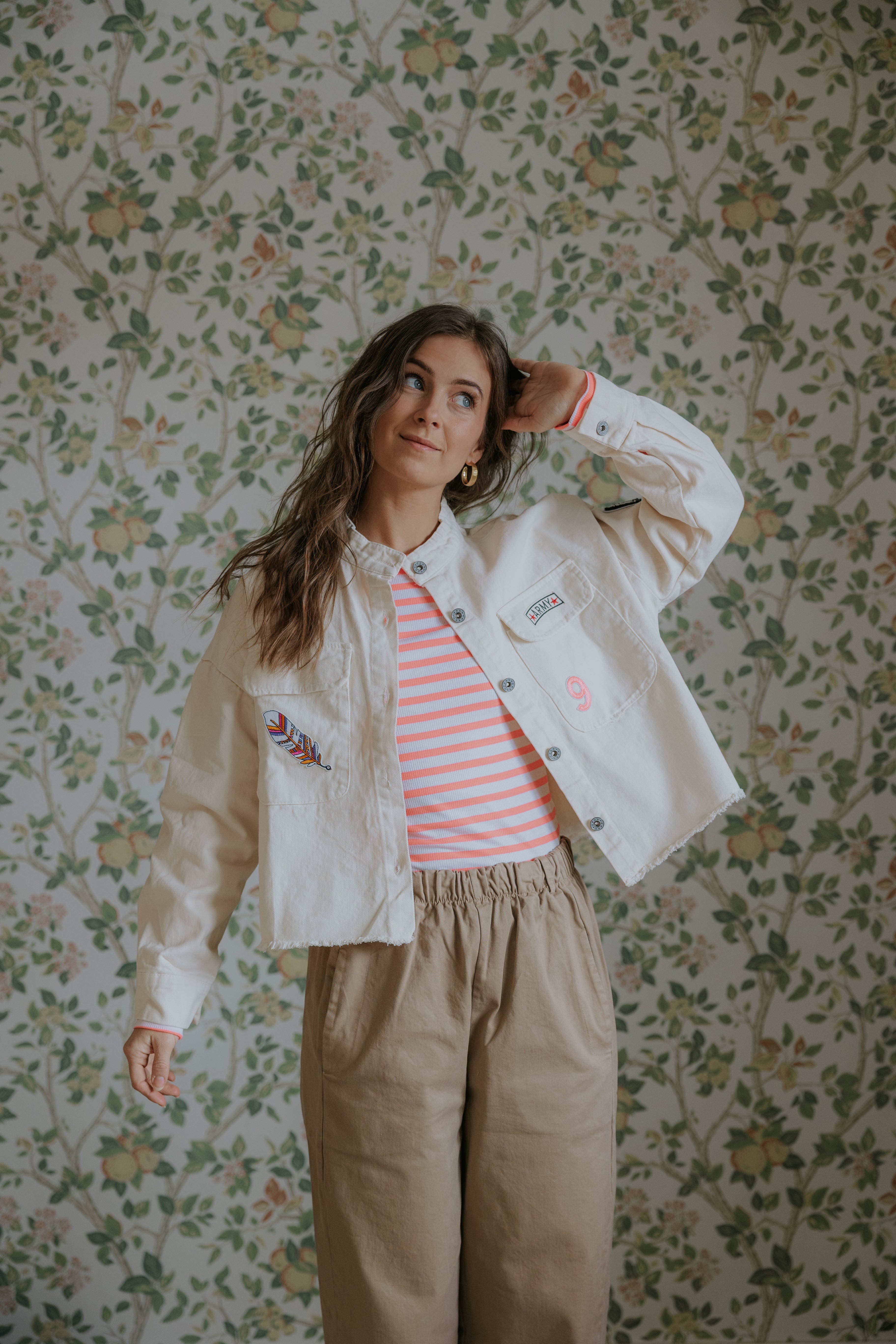 Everyday Stripes Blus - Coral