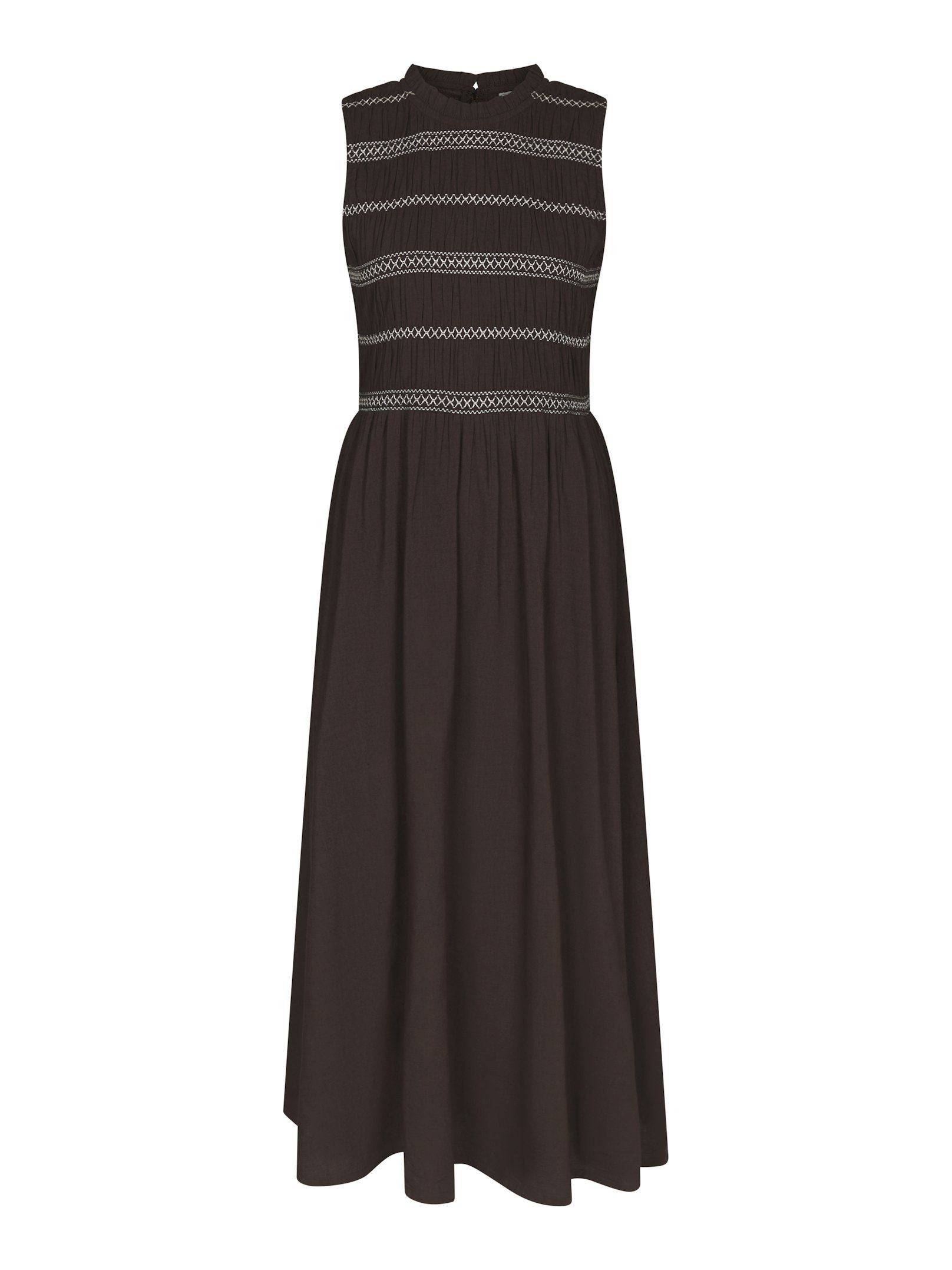 Atika Deco Smock Dress - Dark Brown