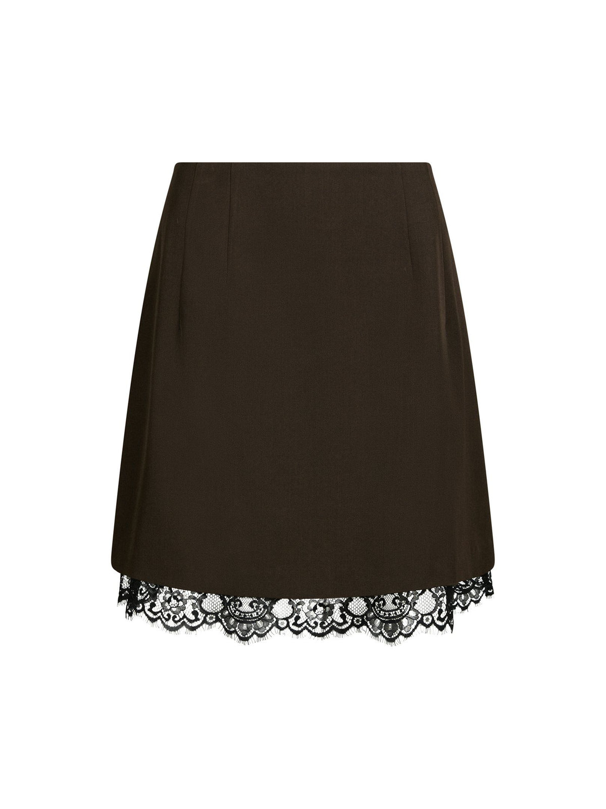 Brigitte Structure Lace Skirt - Dark Brown
