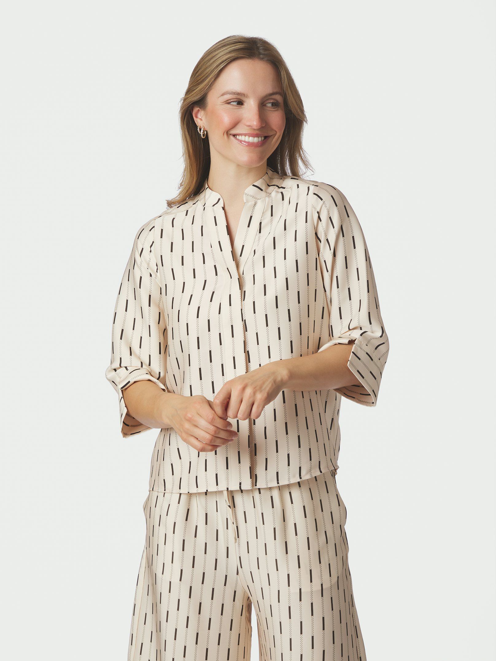 Camile Print Blouse - Creme