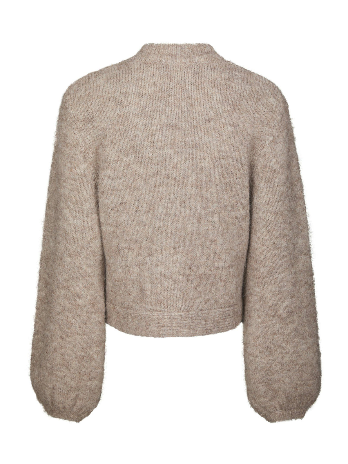 Gio Fluffy Knit Cardigan - Beige Melange