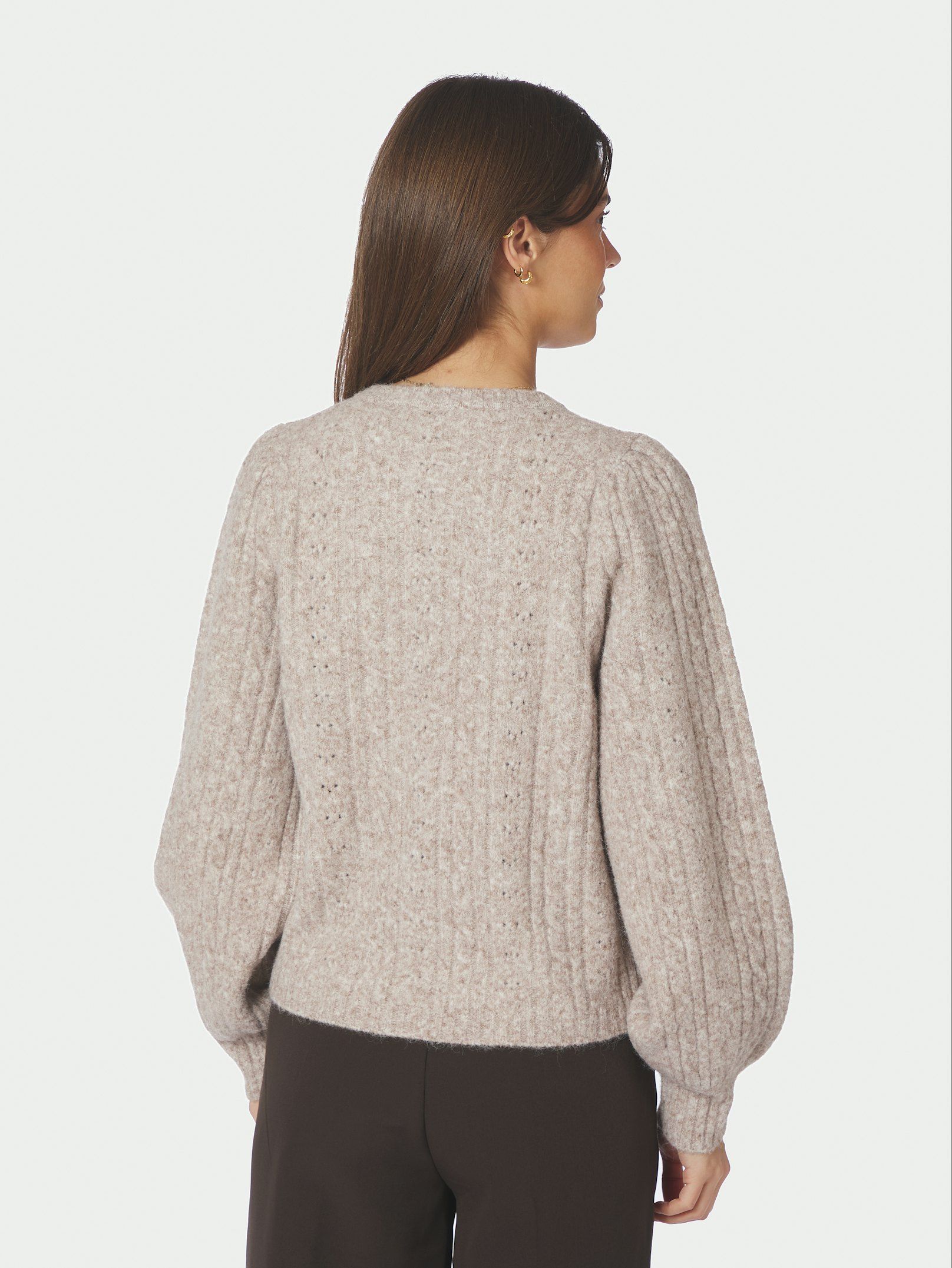 Koteas Cable Knit Cardigan - Beige Melange