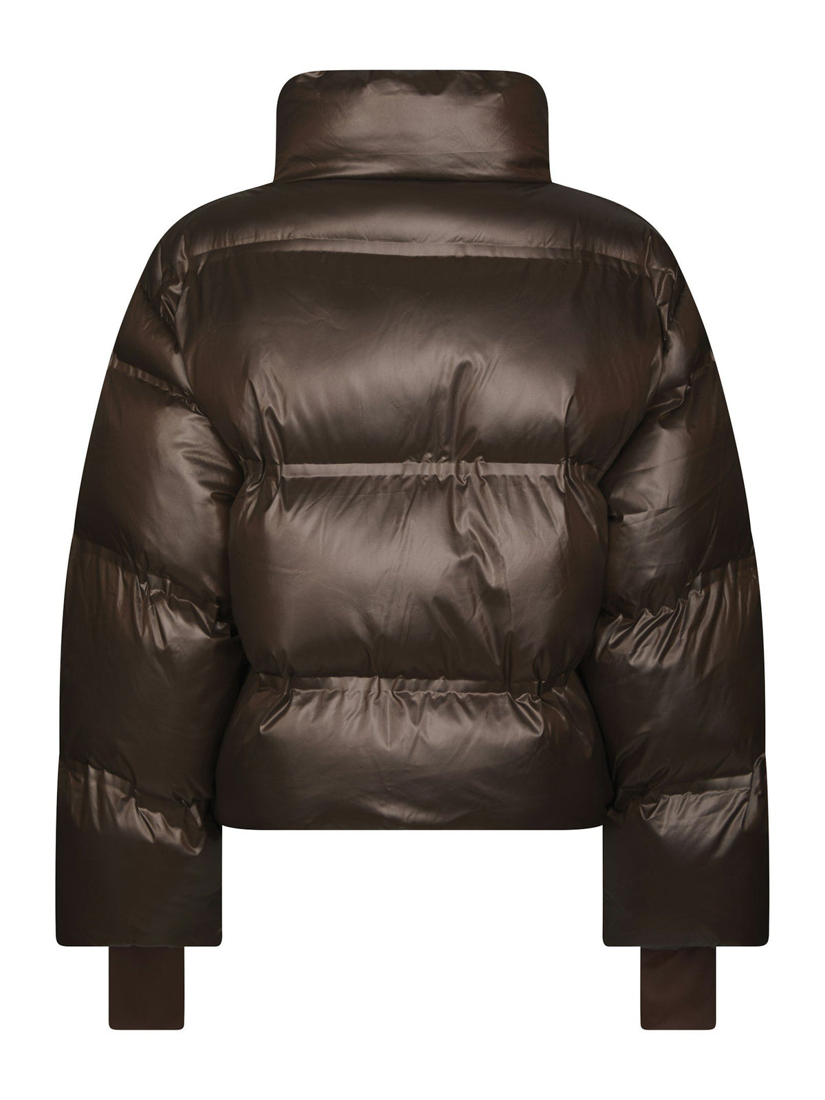 Rhea Shiny Puffer Jacket - Chocolate Brown