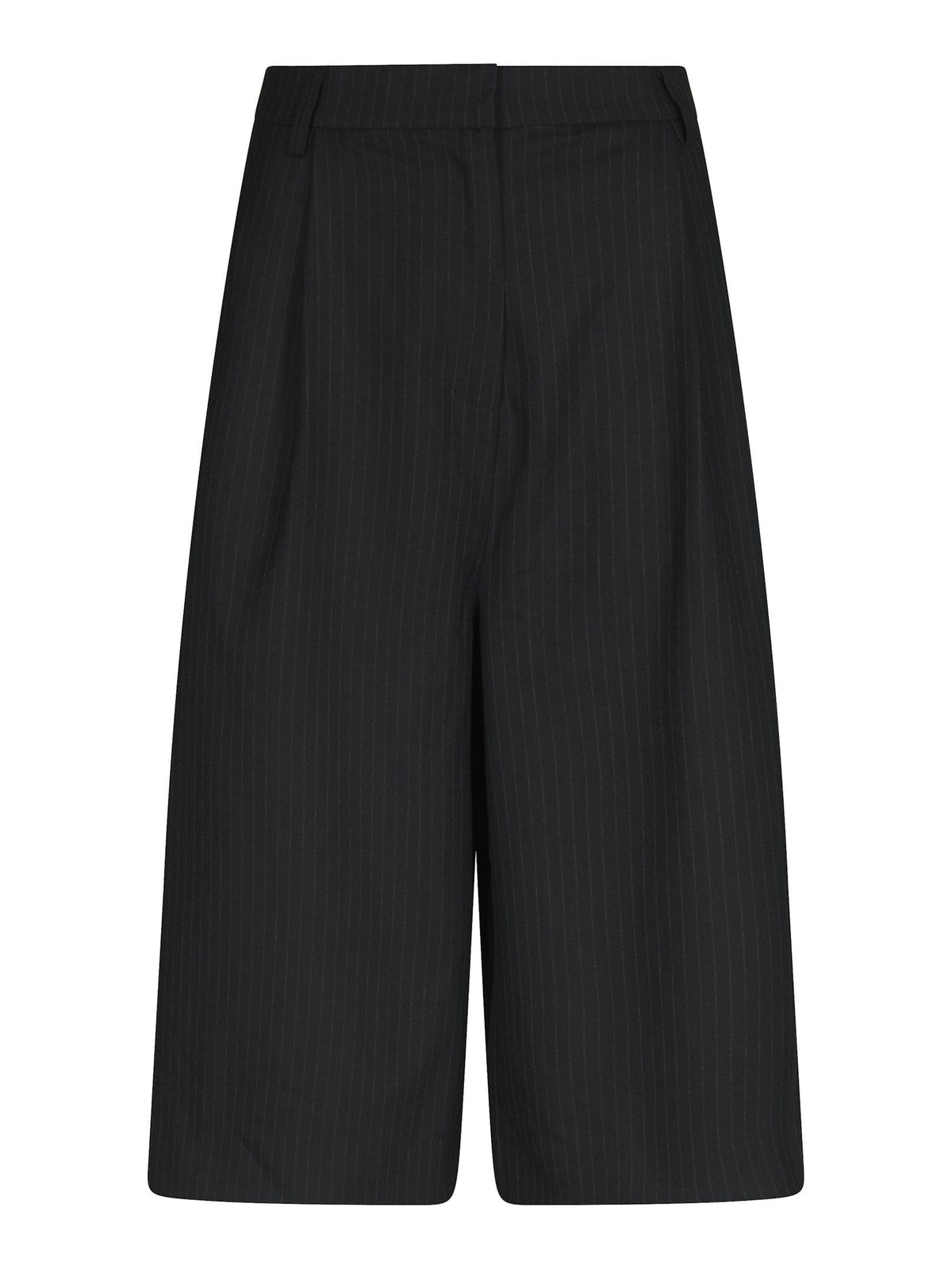 Rima Slim Pinstripe Shorts - Dark Navy